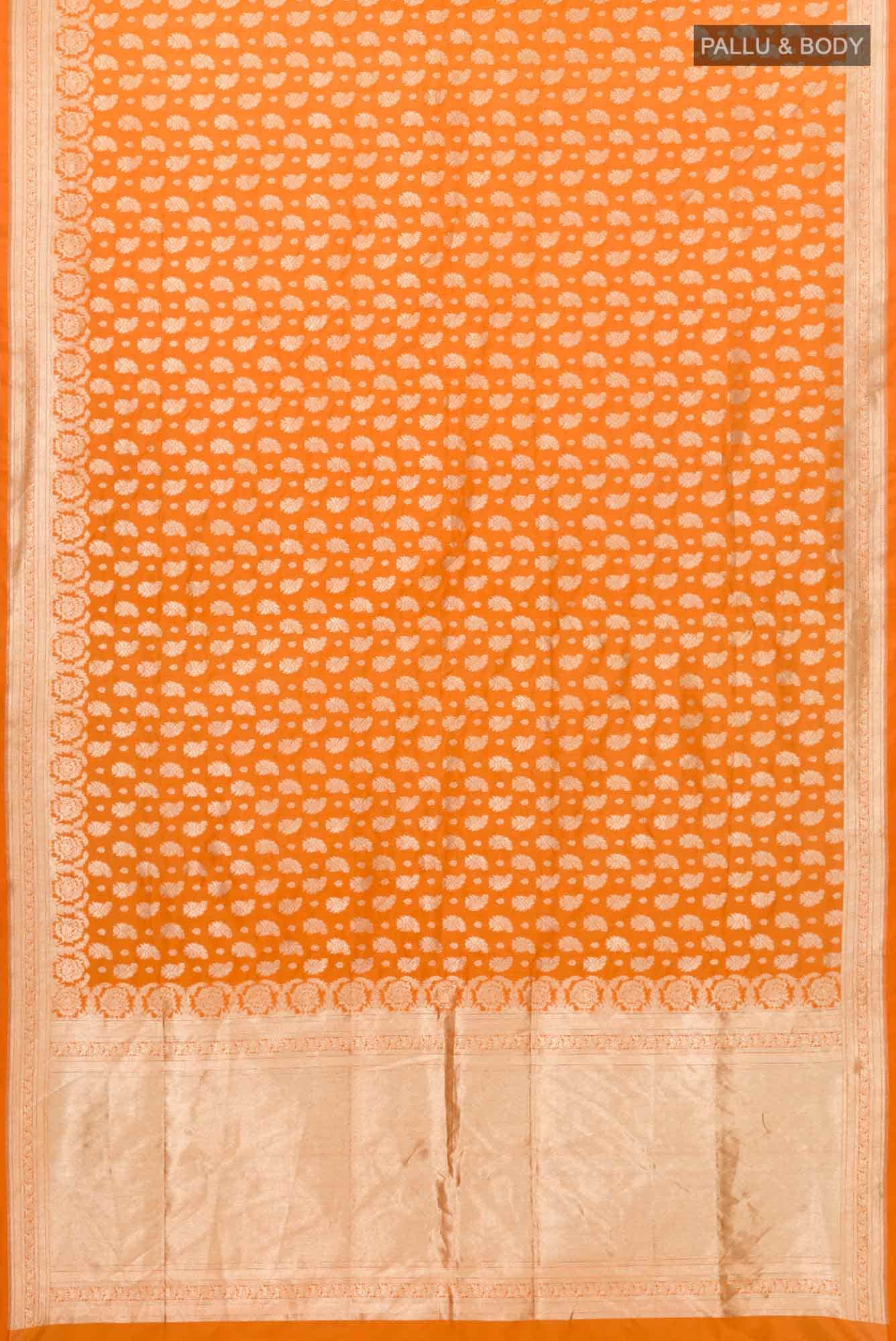 Bhumi-Orange Banarasi Silk Saree