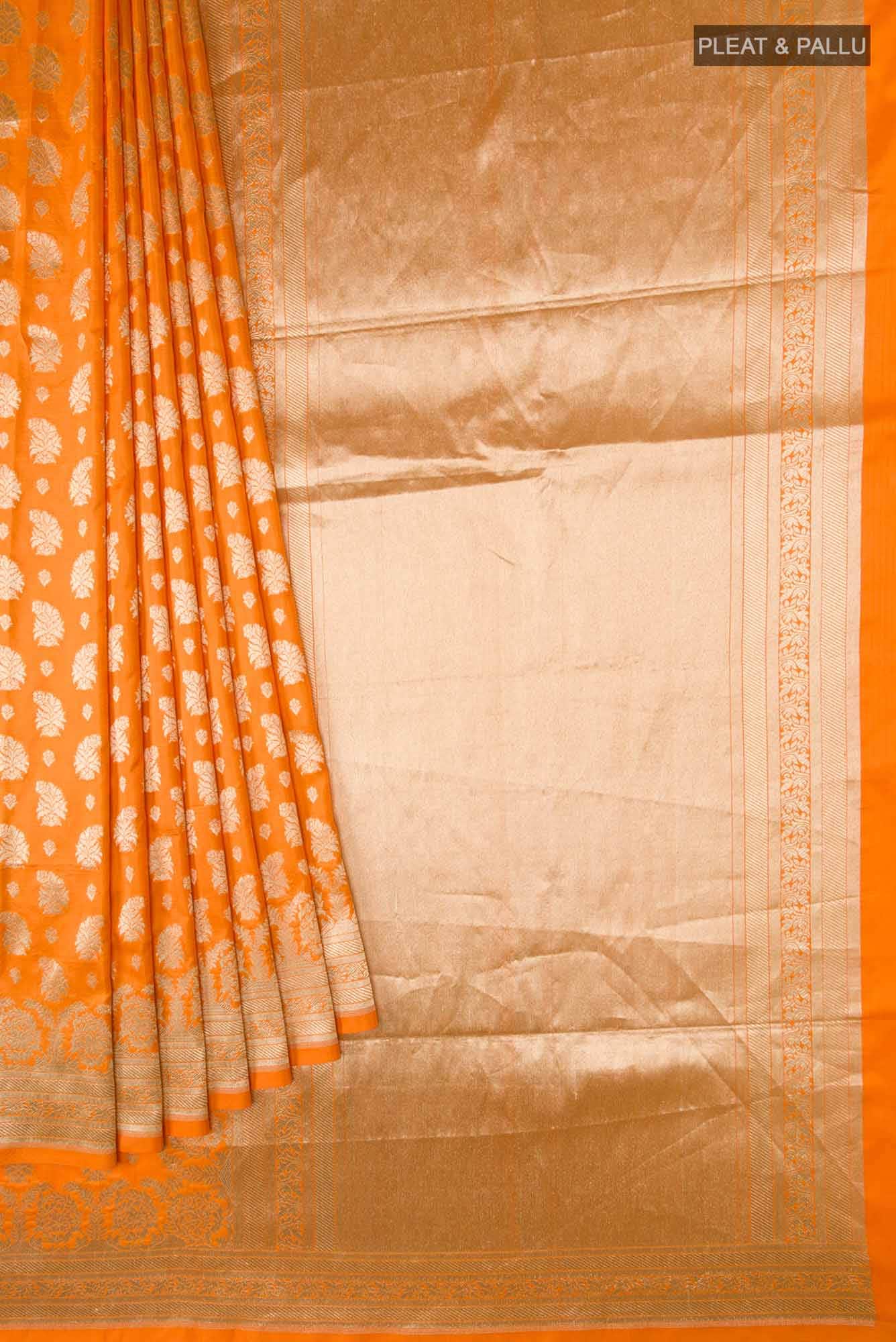 Bhumi-Orange Banarasi Silk Saree