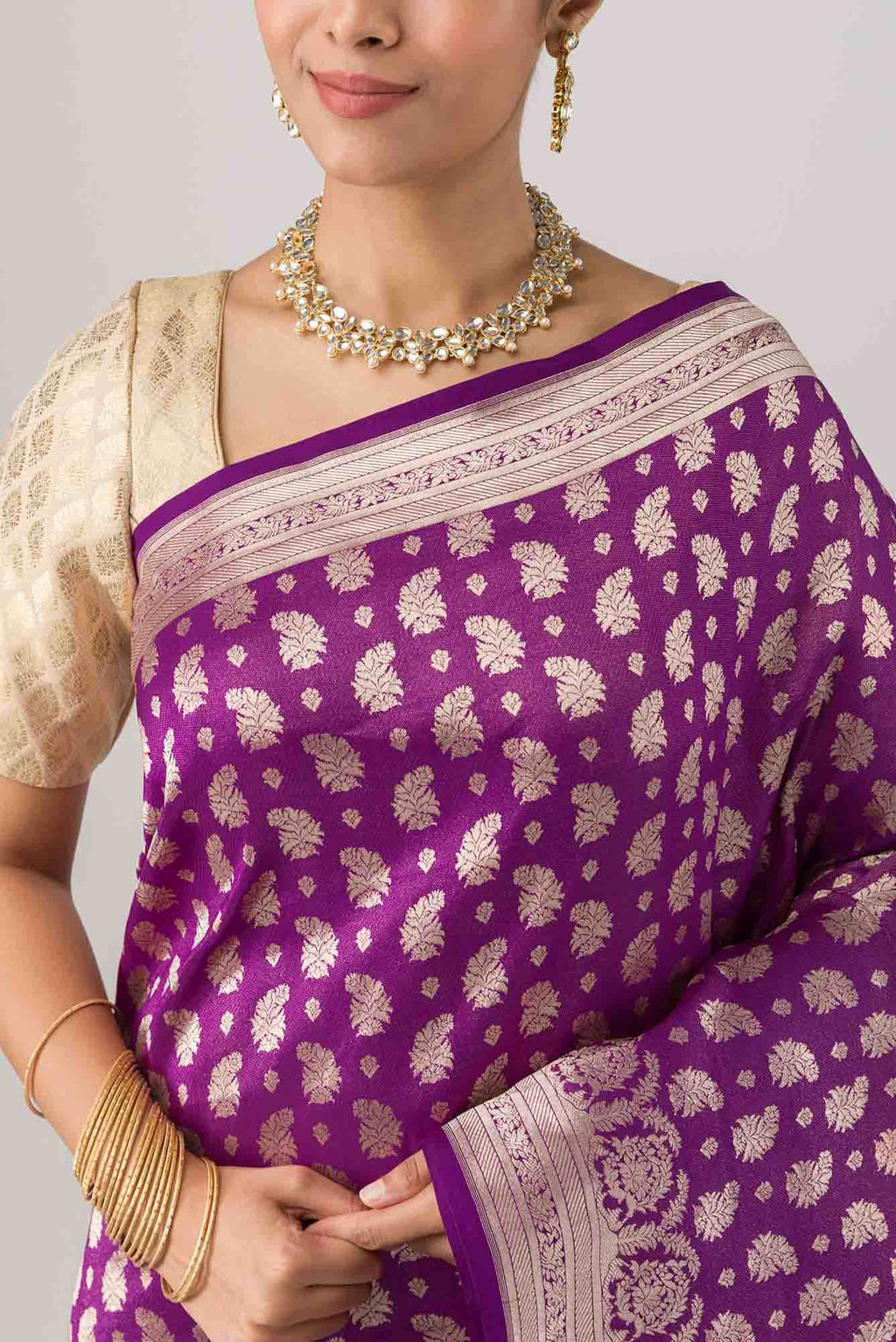 Bhumi-Purple Banarasi Silk Saree