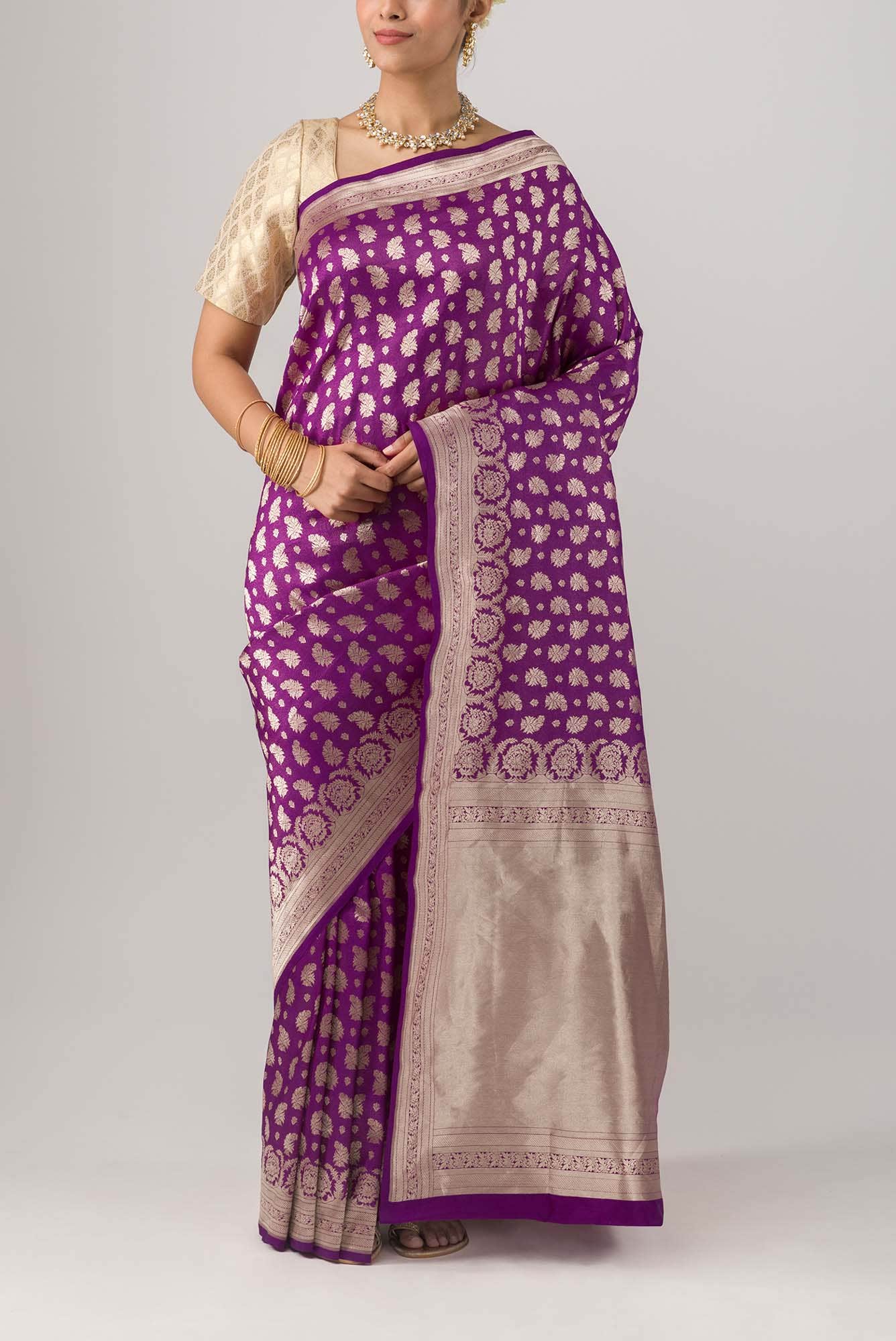 Bhumi-Purple Banarasi Silk Saree