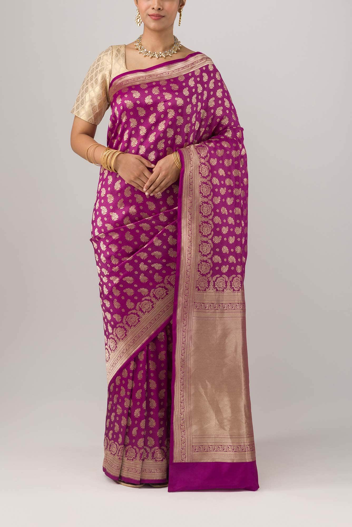 Bhumi-Magenta Banarasi Silk Saree