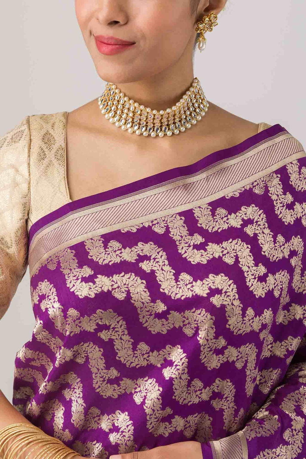 Ahalya-Purple Banarasi Silk Saree