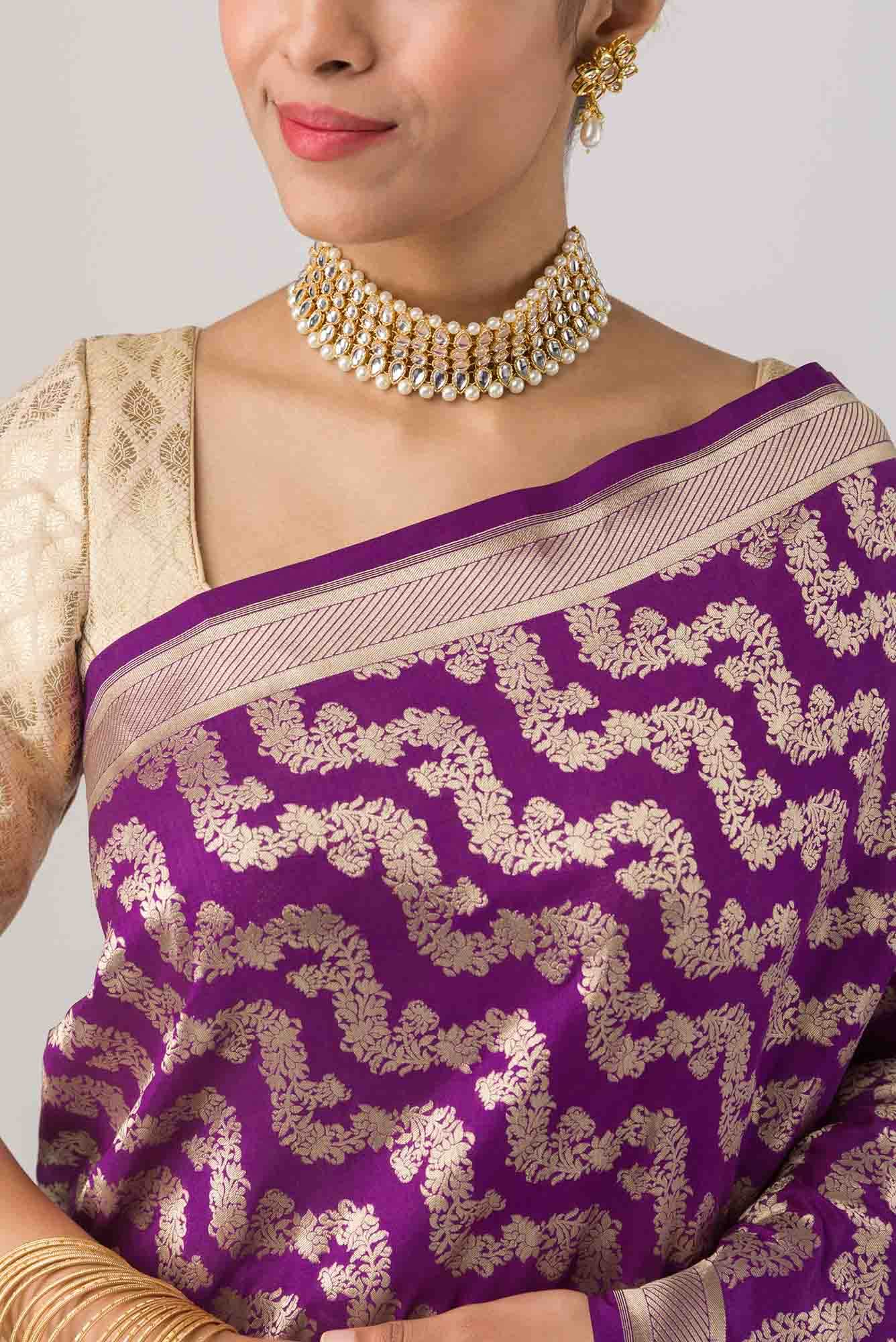Ahalya-Purple Banarasi Silk Saree