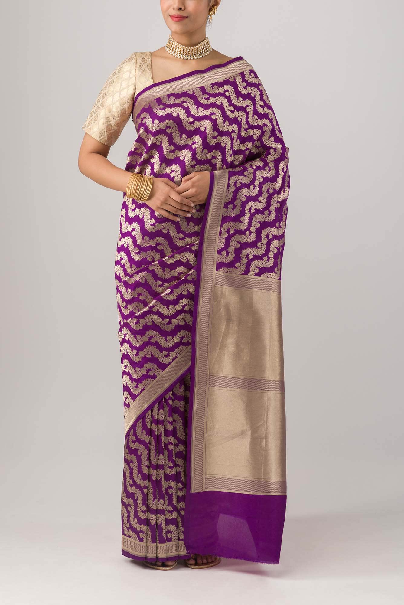 Ahalya-Purple Banarasi Silk Saree