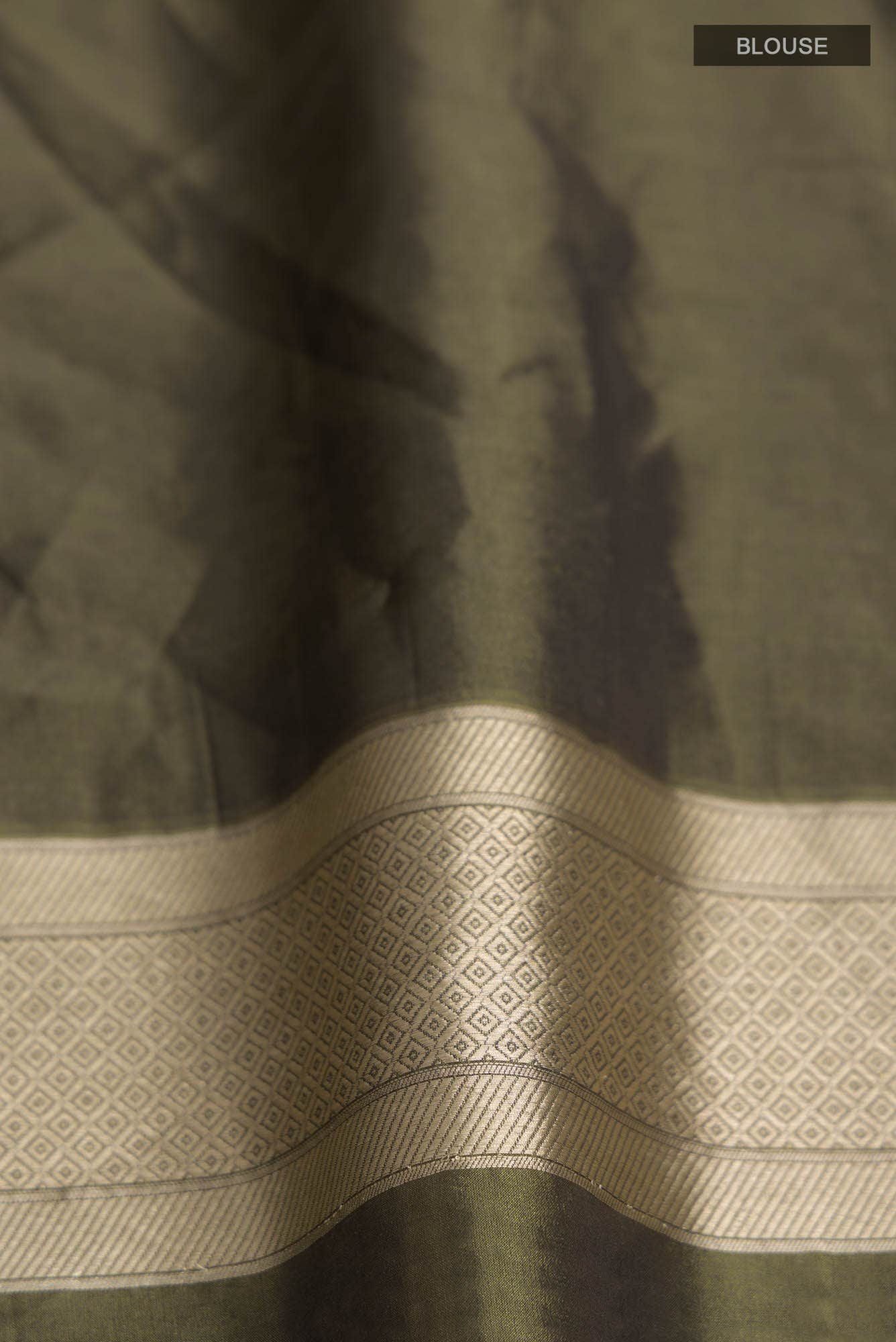 Antara-Dark Olive Green Banarasi Silk Saree