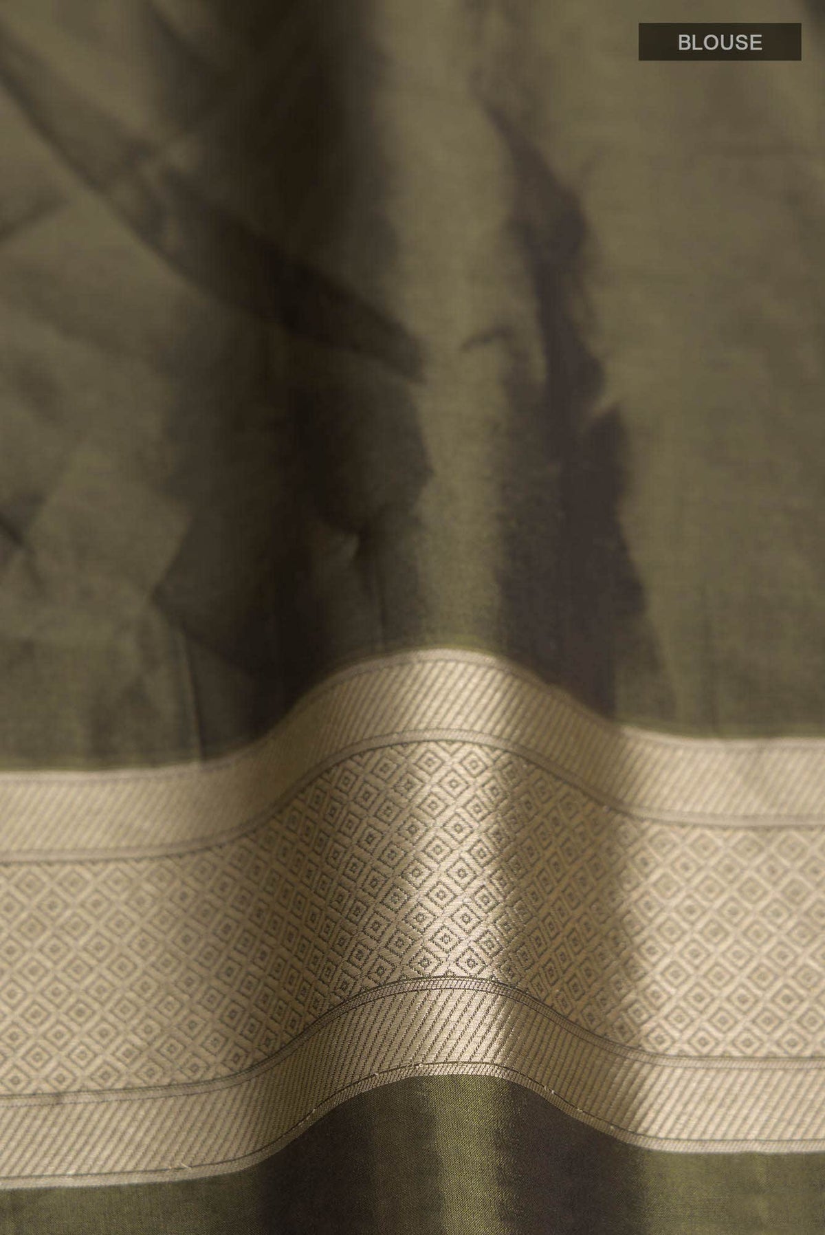 Antara-Dark Olive Green Banarasi Silk Saree