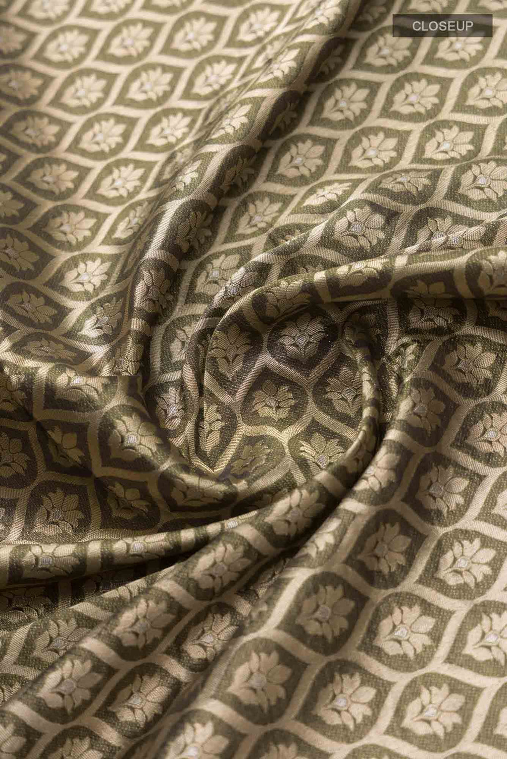 Antara-Dark Olive Green Banarasi Silk Saree