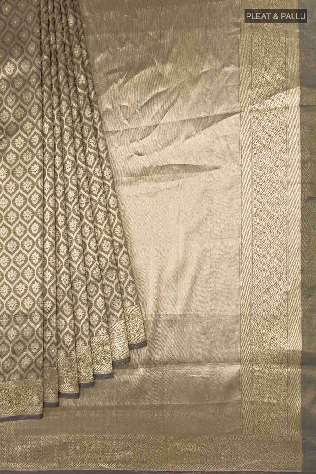 Antara-Dark Olive Green Banarasi Silk Saree