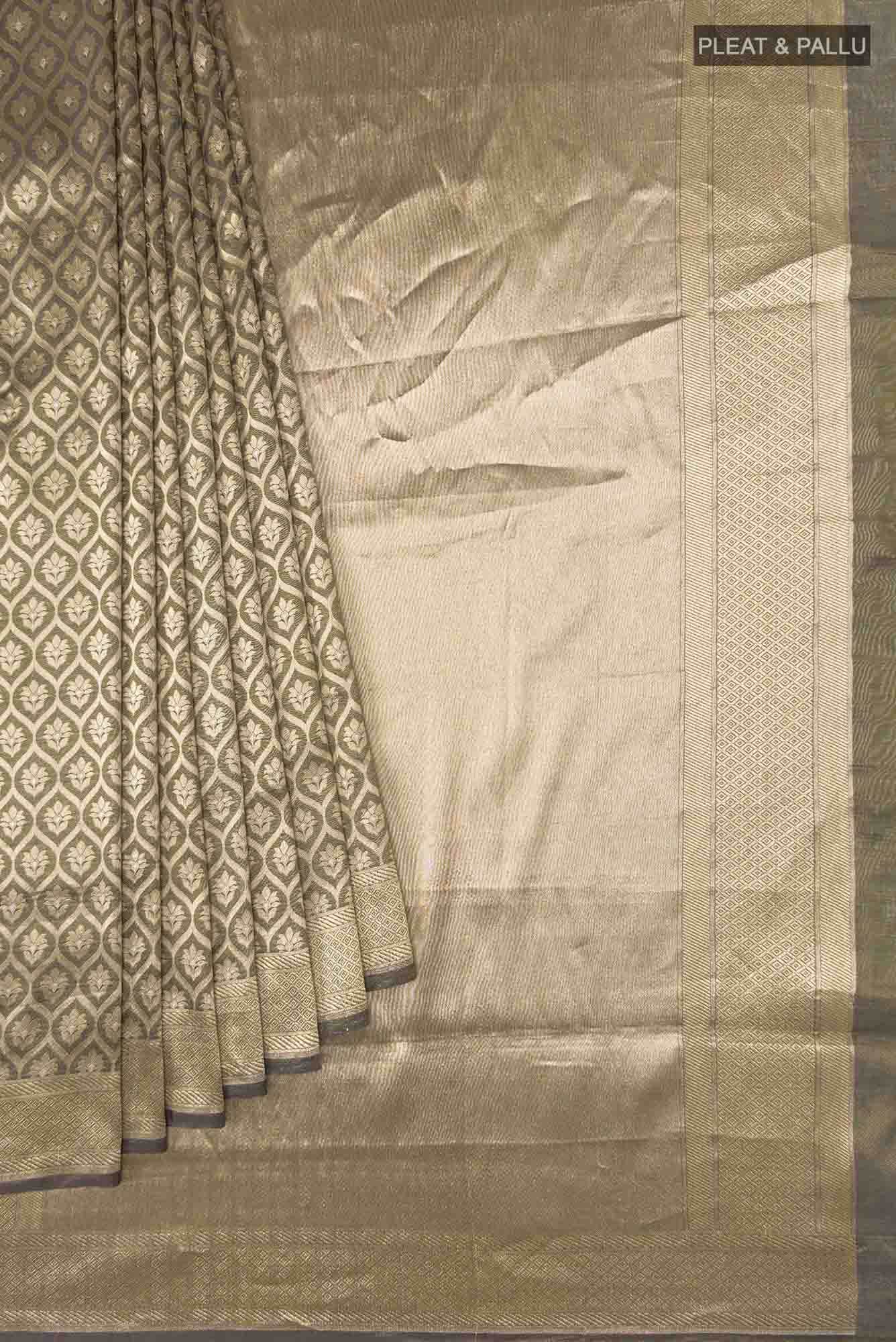 Antara-Dark Olive Green Banarasi Silk Saree