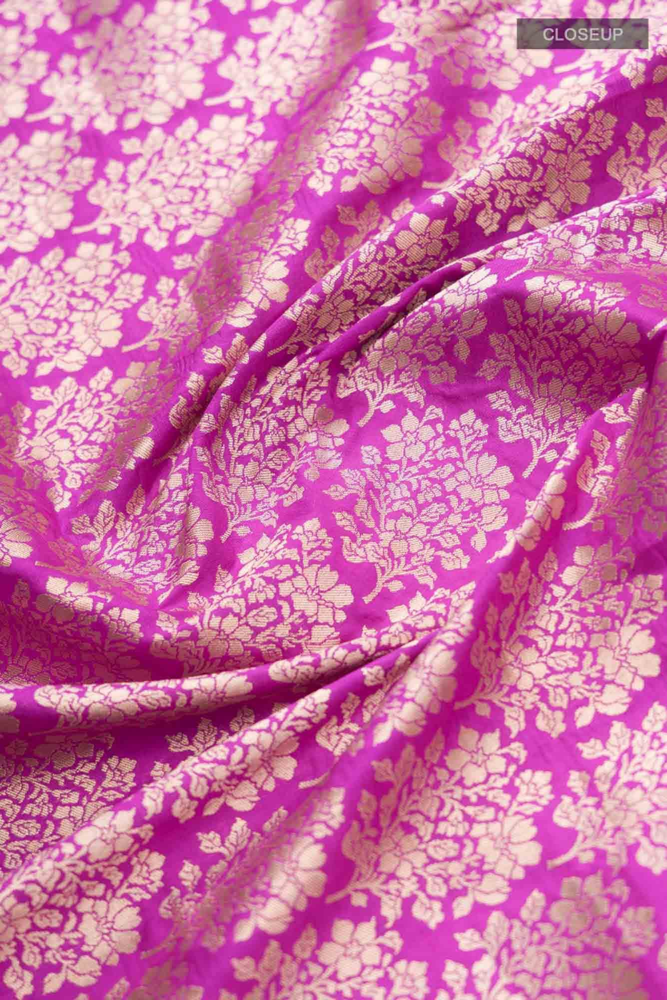 Guldasta Glamour- Pink Banarasi Silk Saree