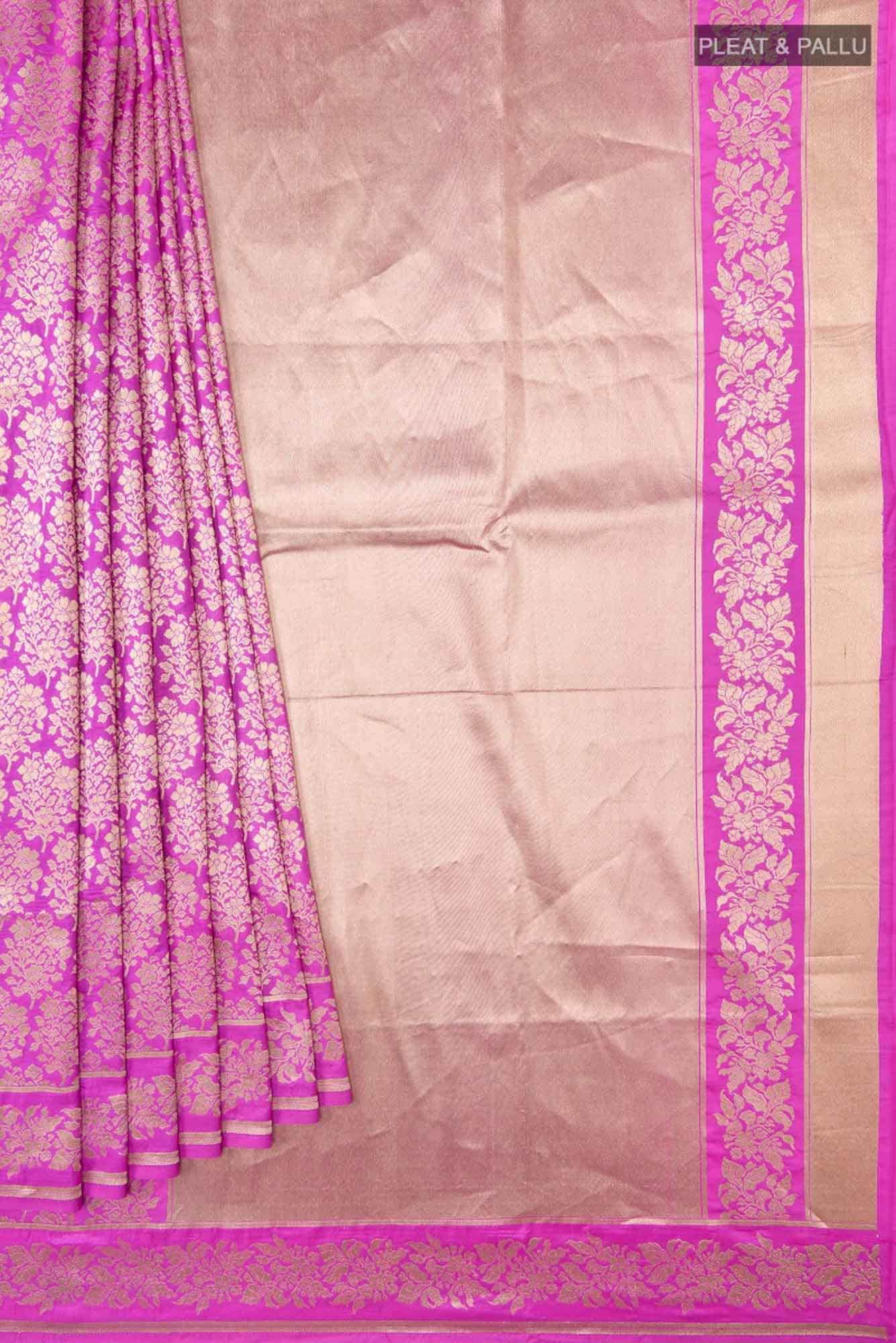 Guldasta Glamour- Pink Banarasi Silk Saree