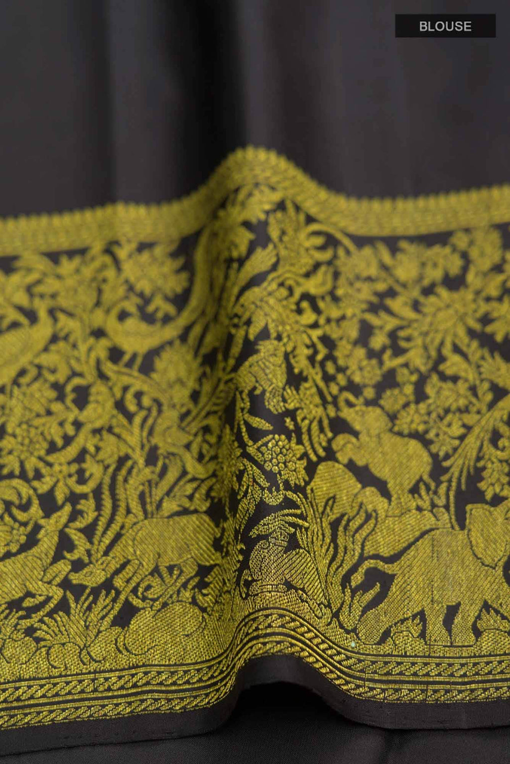 Gajagamini  -Black Kanchipuram Silk Saree