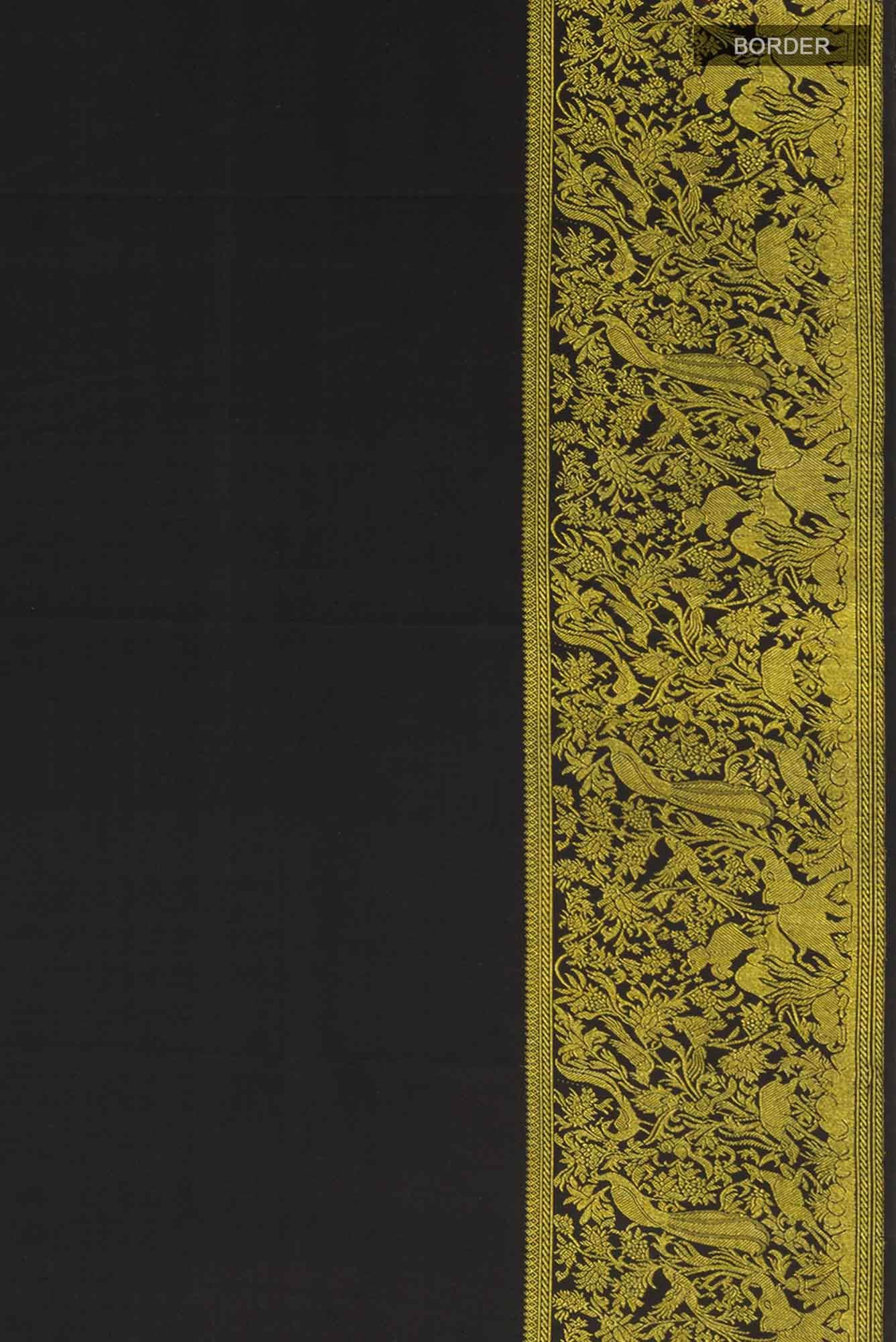 Gajagamini  -Black Kanchipuram Silk Saree