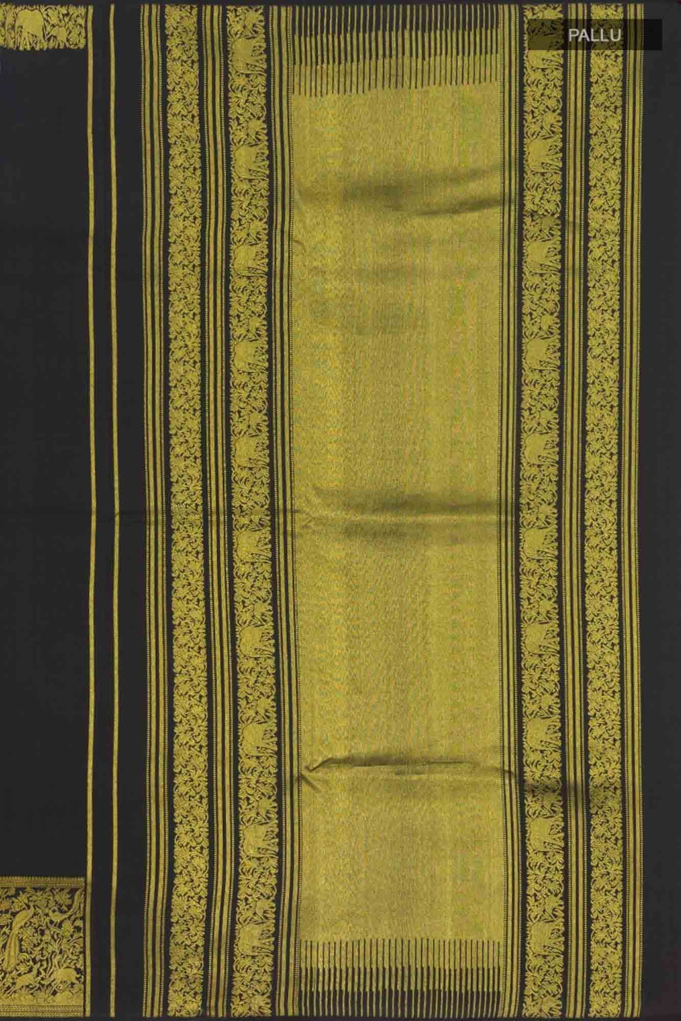 Gajagamini  -Black Kanchipuram Silk Saree