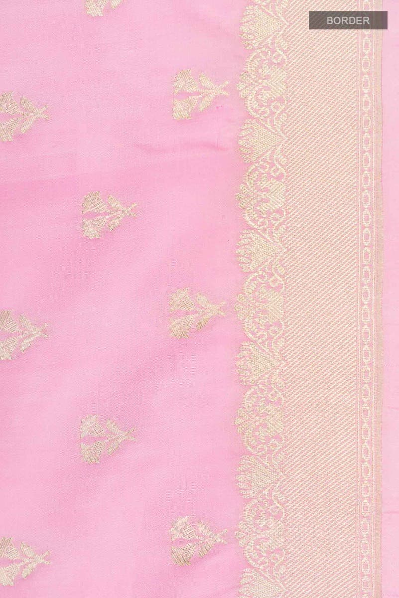 Pink Blended Banarasi Silk Saree