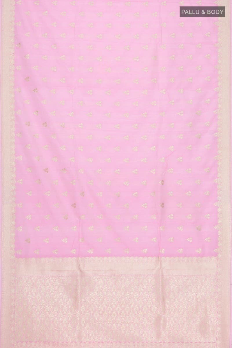 Pink Blended Banarasi Silk Saree