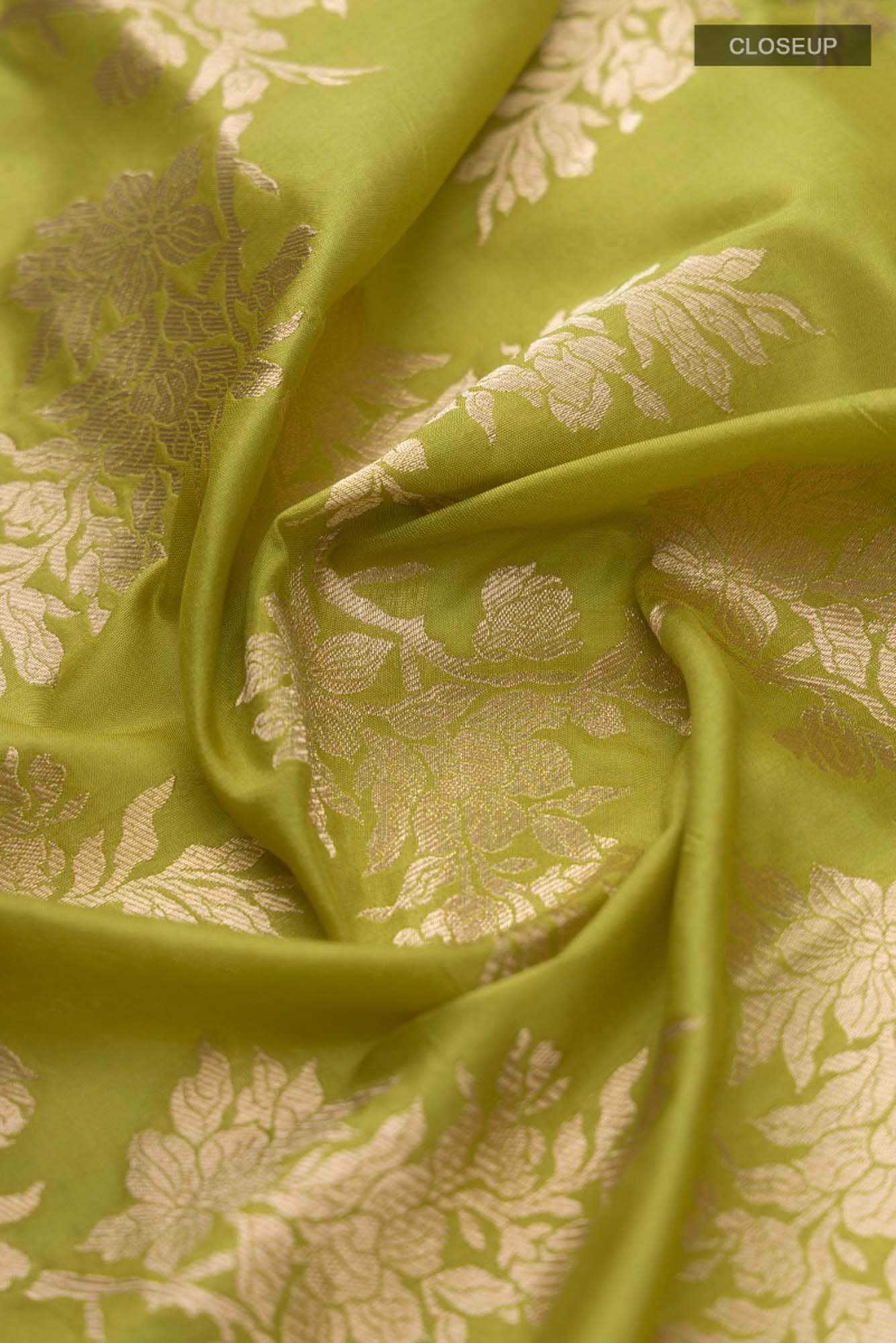 Magnolia Manmohini- Green Katan Banarasi Saree
