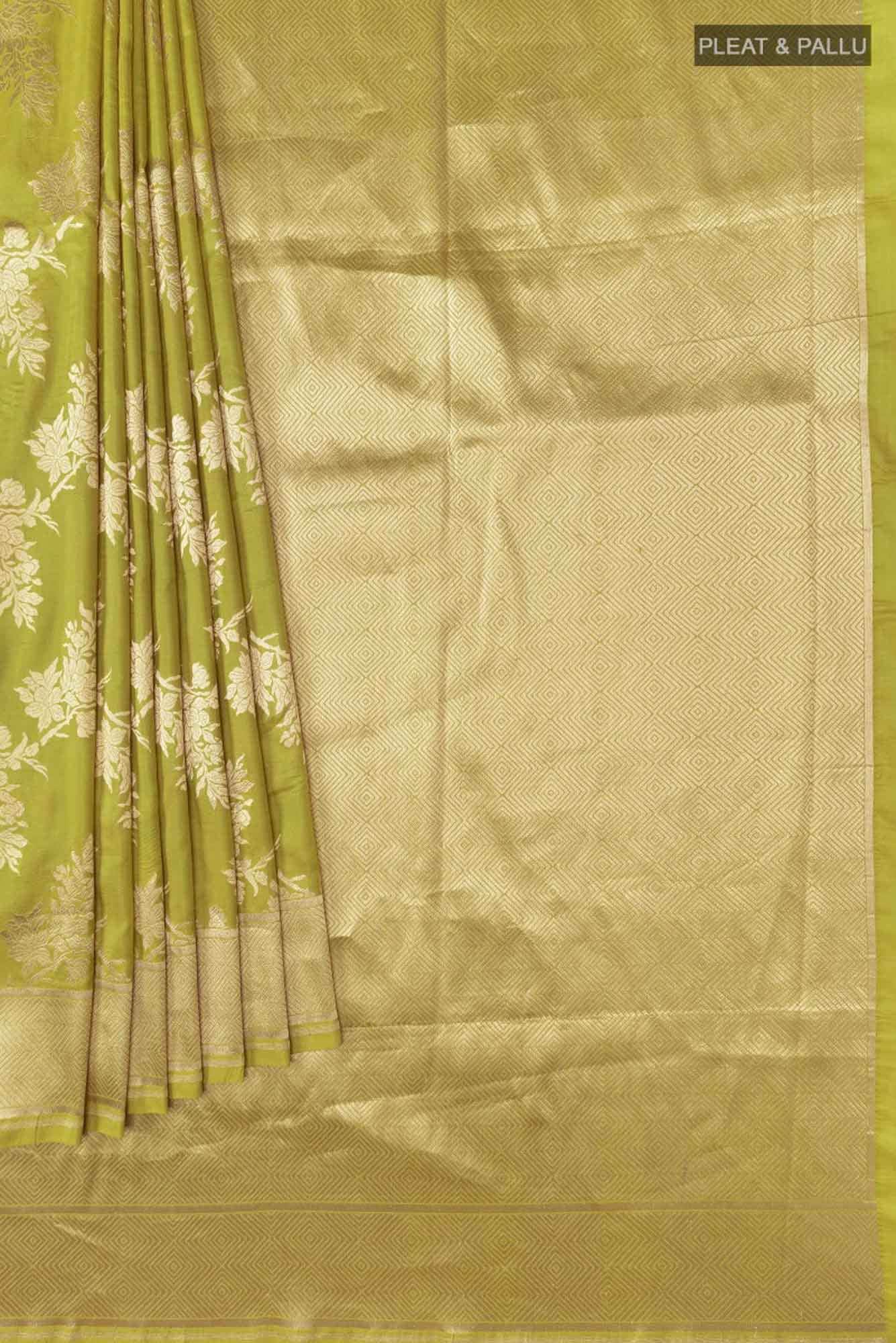 Magnolia Manmohini- Green Katan Banarasi Saree