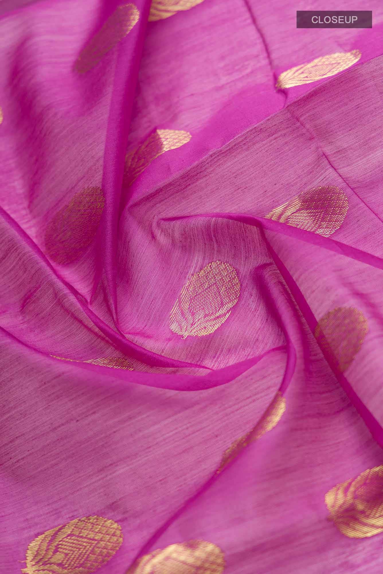 Magenta Chanderi Silk Cotton Saree