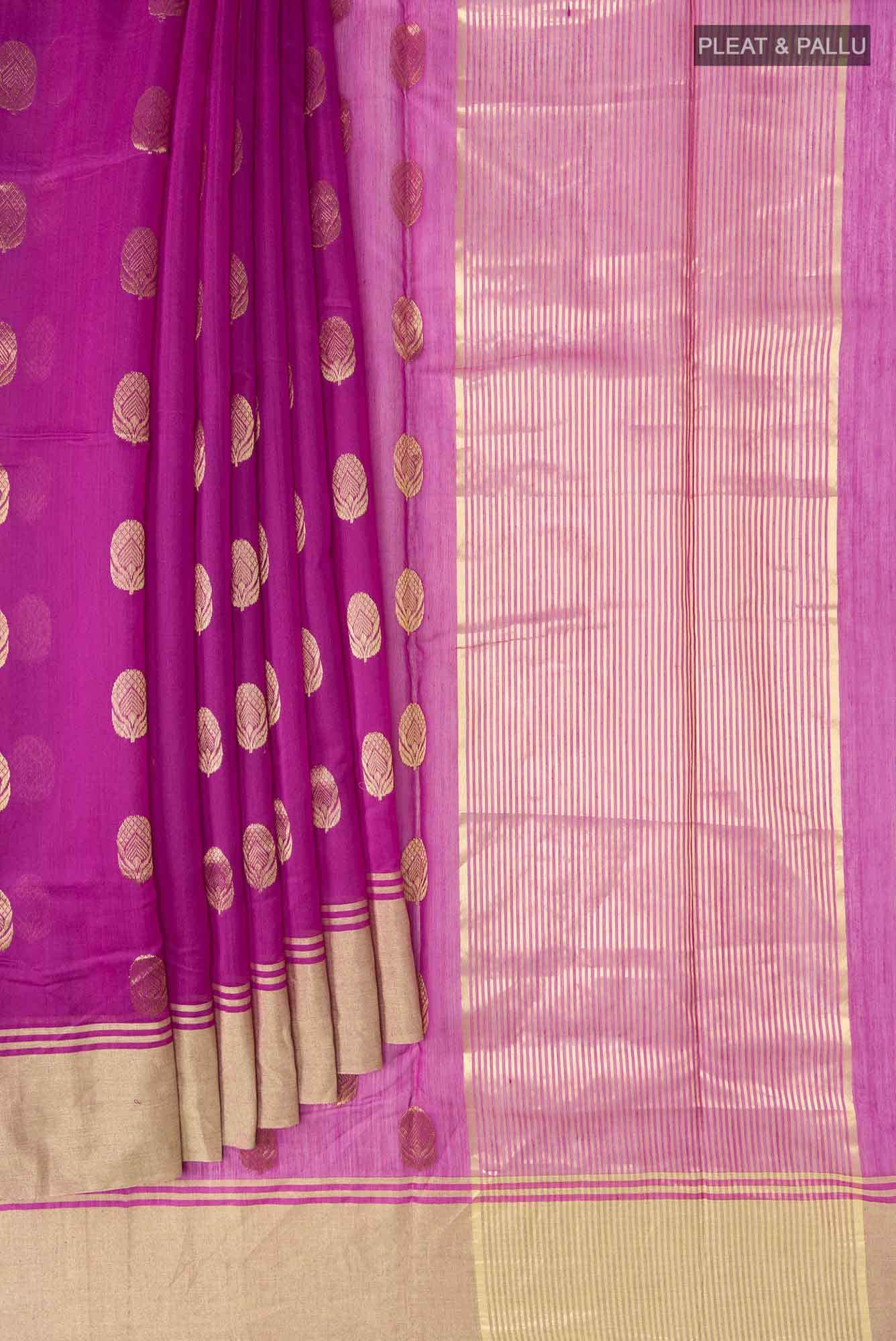 Magenta Chanderi Silk Cotton Saree