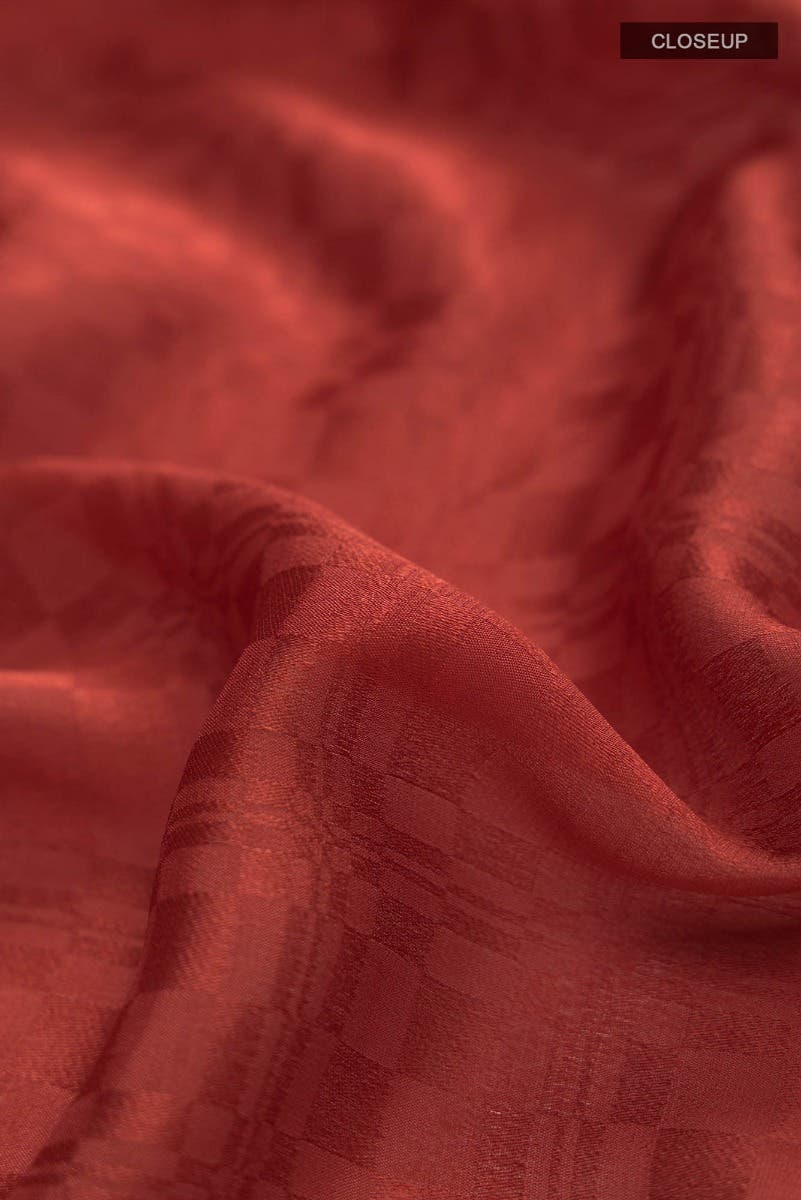 Orange Mysore Crepe Saree