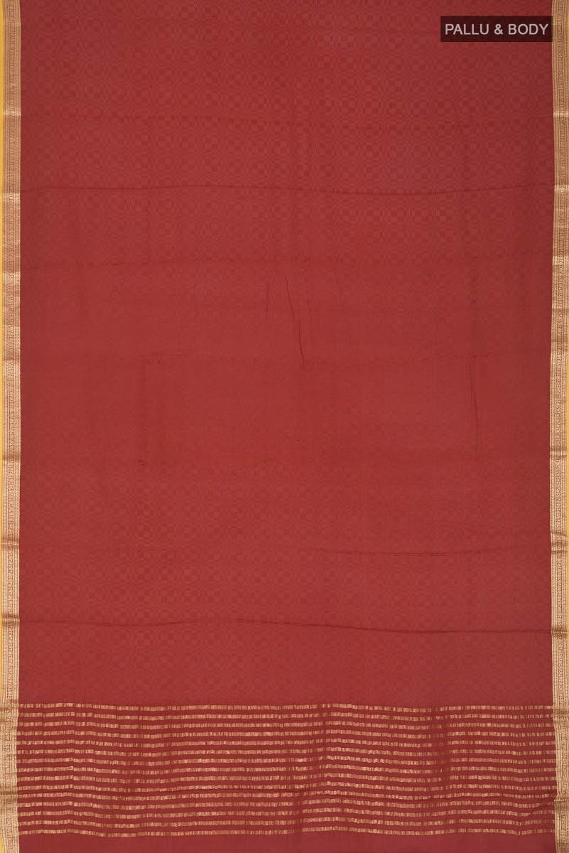Orange Mysore Crepe Saree