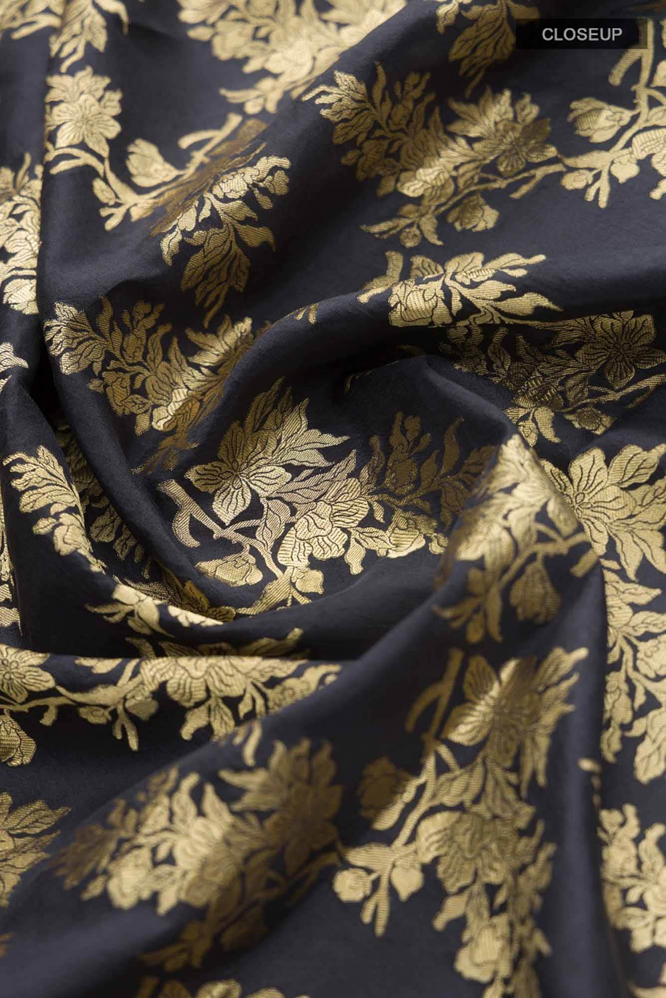 Magnolia Manmohini- Black Katan Banarasi Silk Saree