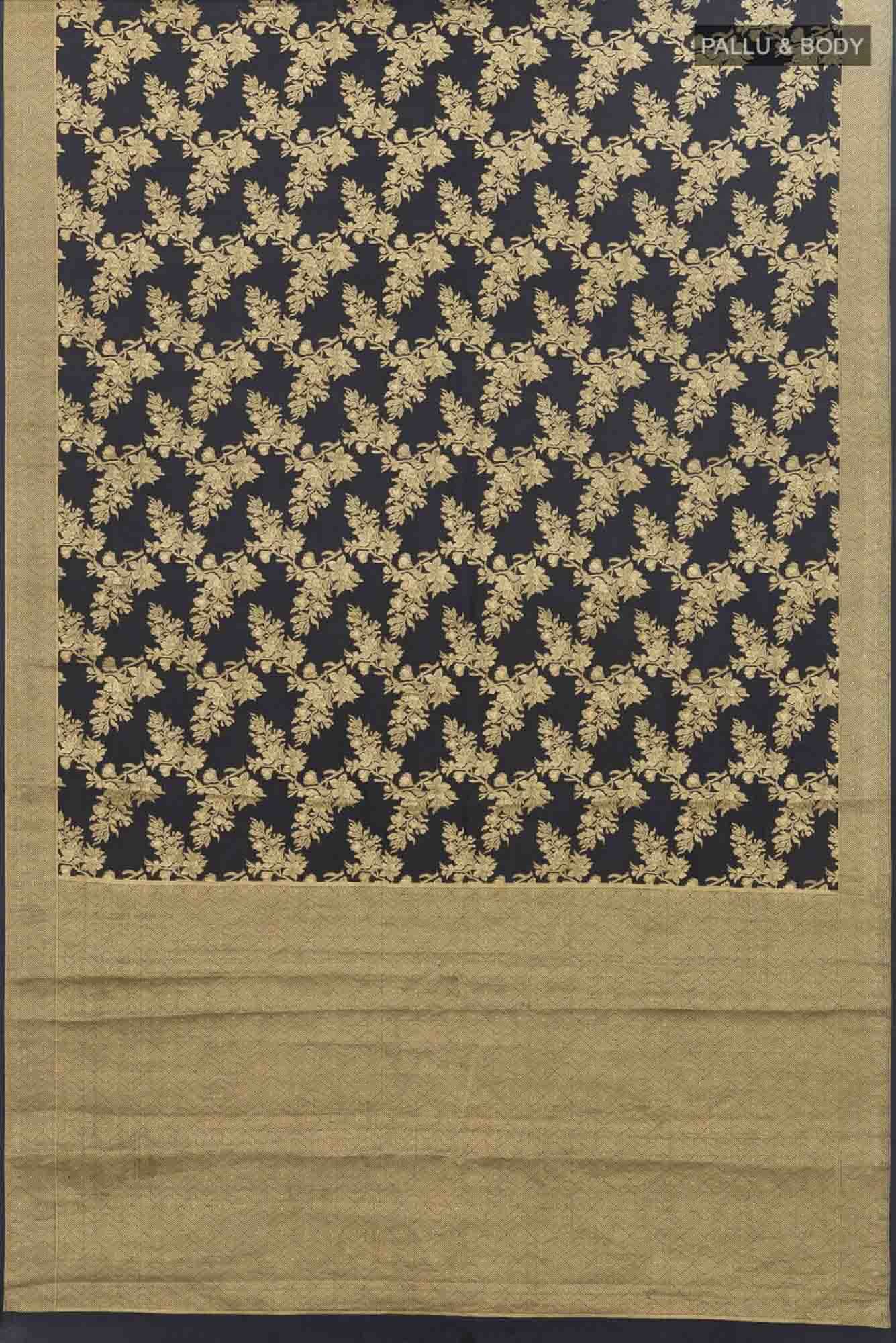 Magnolia Manmohini- Black Katan Banarasi Silk Saree