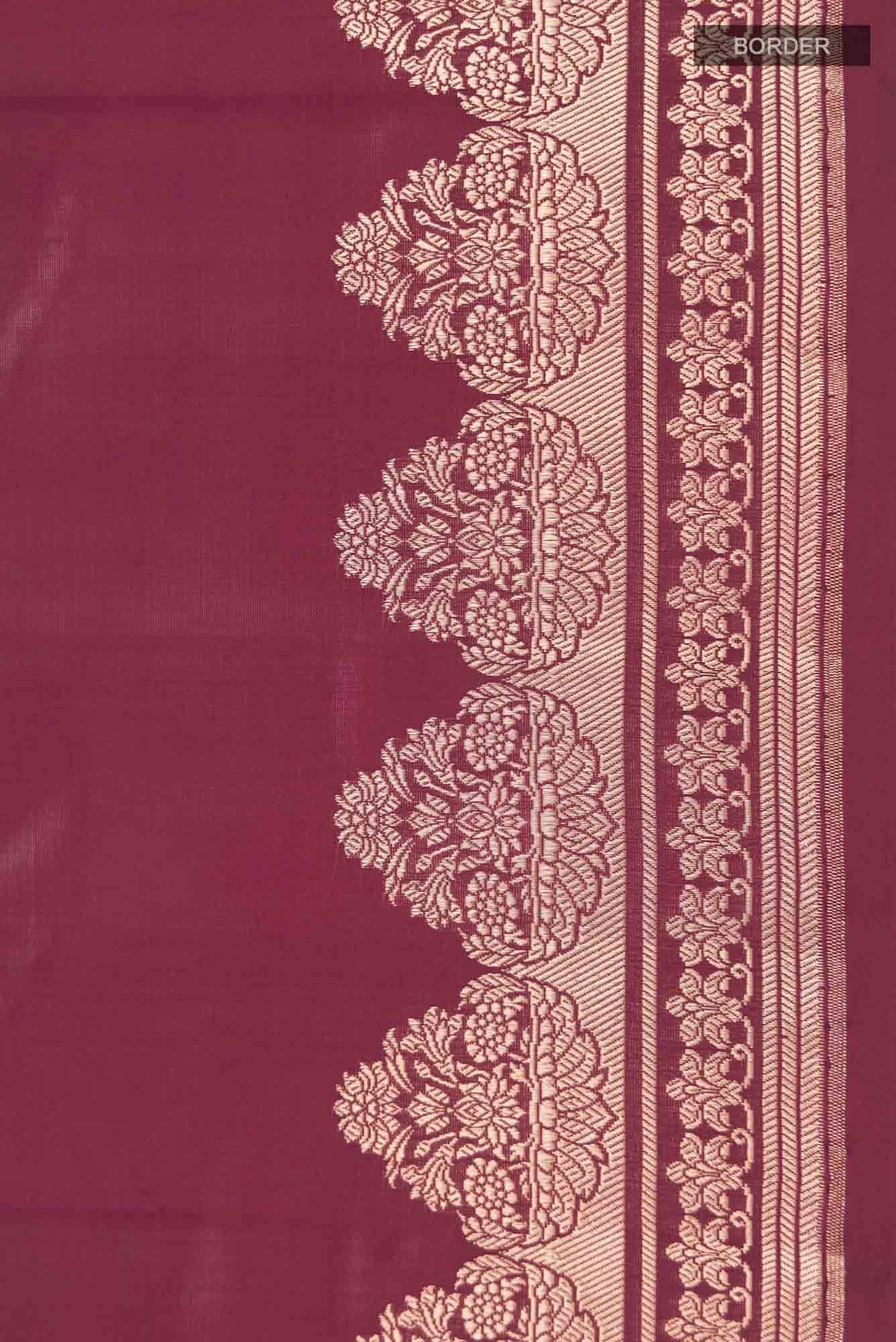 Uma-Maroon Banarasi Silk Saree
