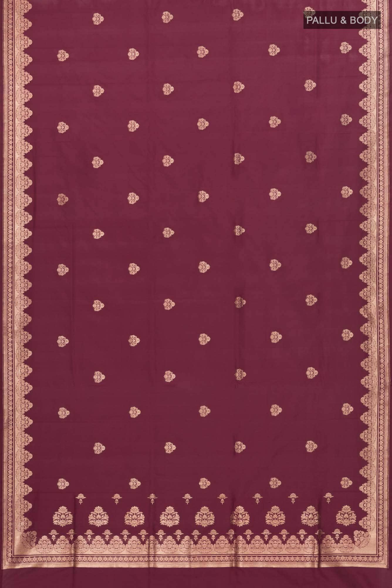 Uma-Maroon Banarasi Silk Saree