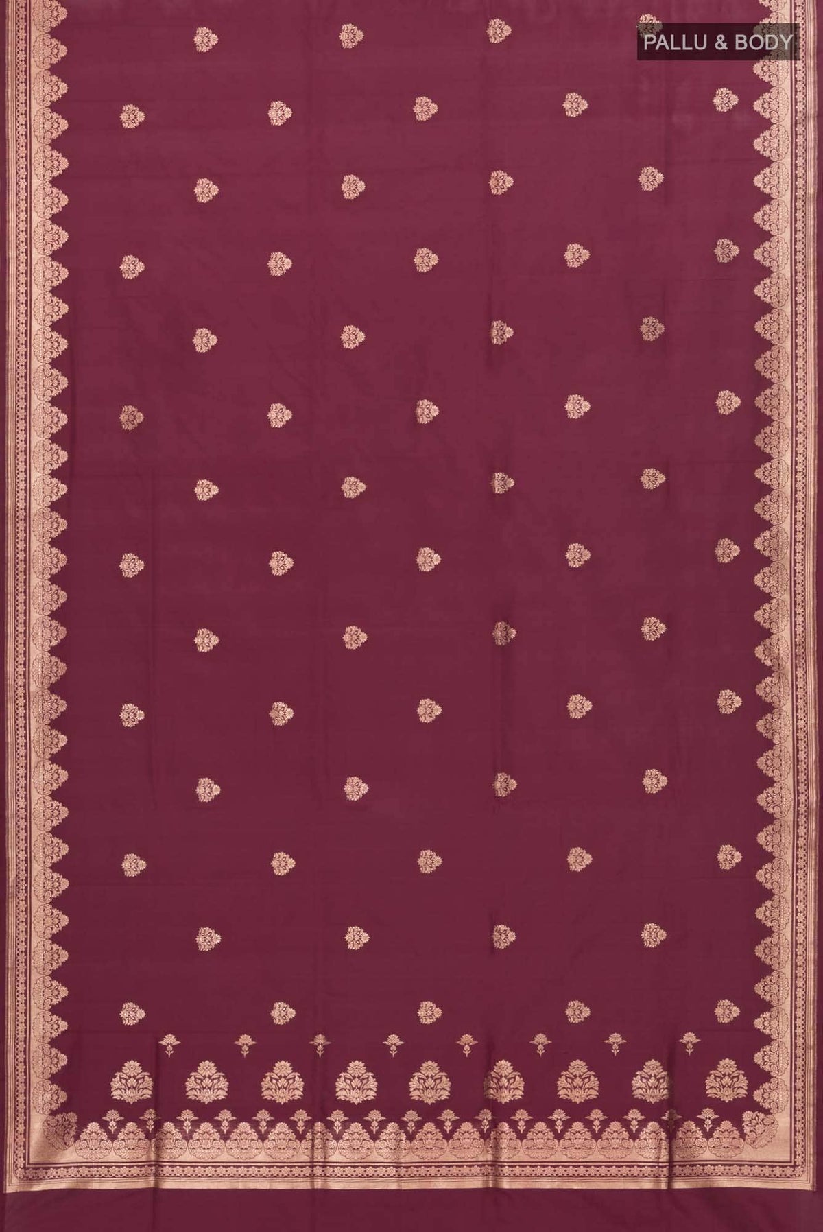 Uma-Maroon Banarasi Silk Saree
