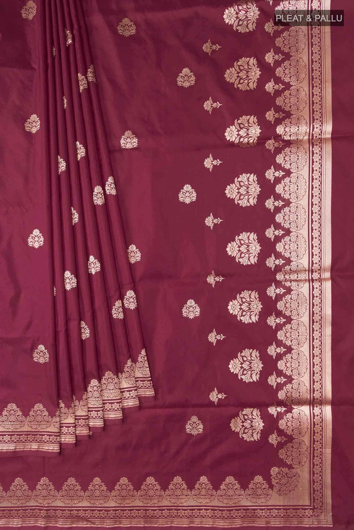 Uma-Maroon Banarasi Silk Saree