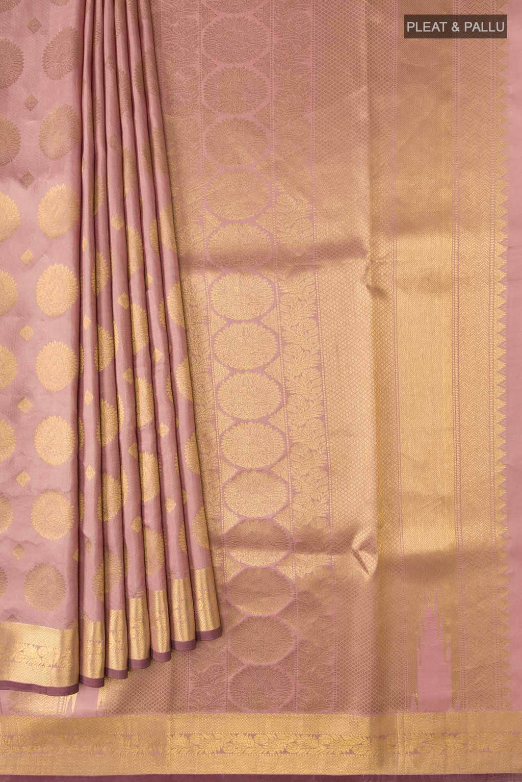 Shrimati-Rose Gold Kanchipuram Silk Saree