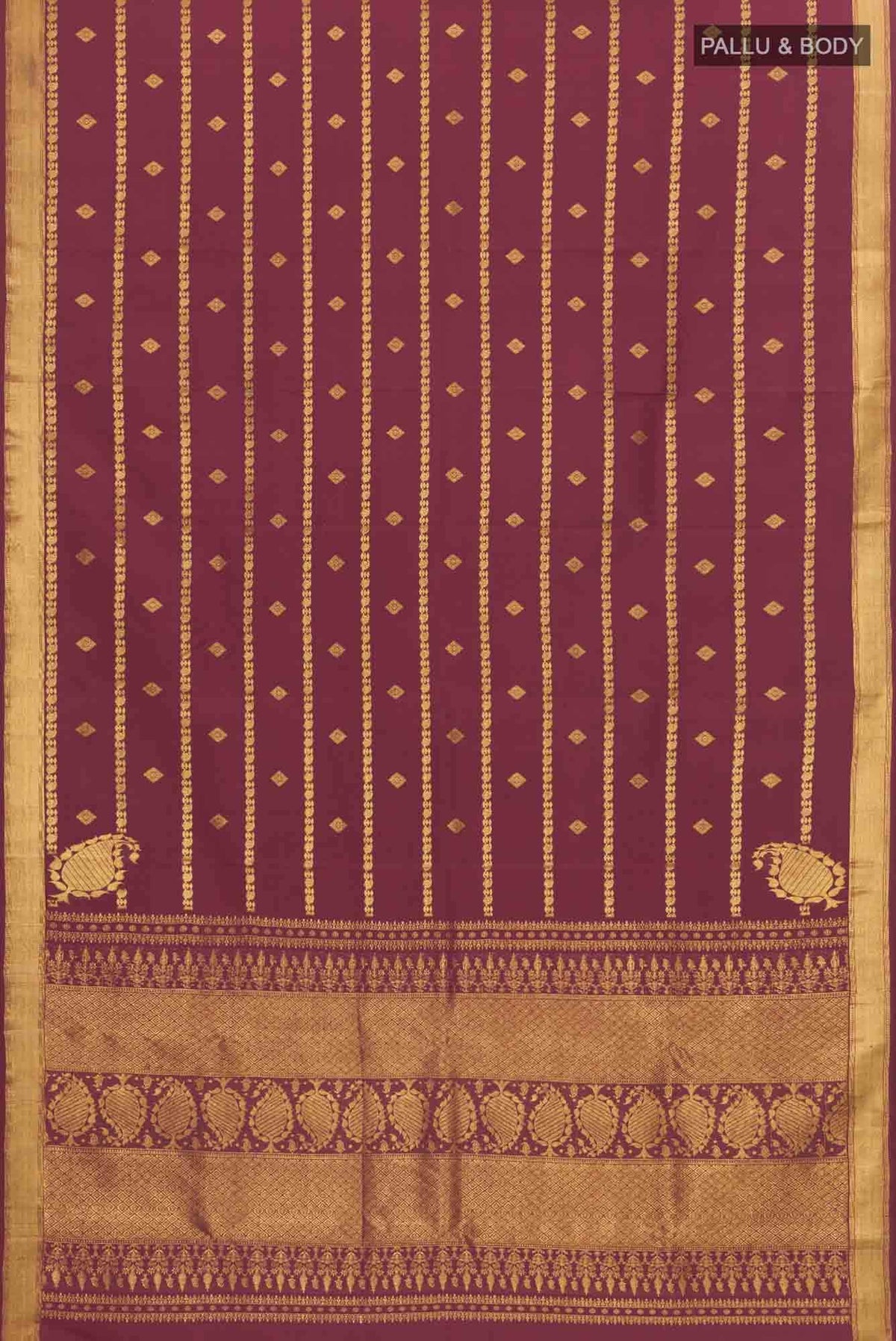 Ramya-Maroon Kanchipuram Silk Saree