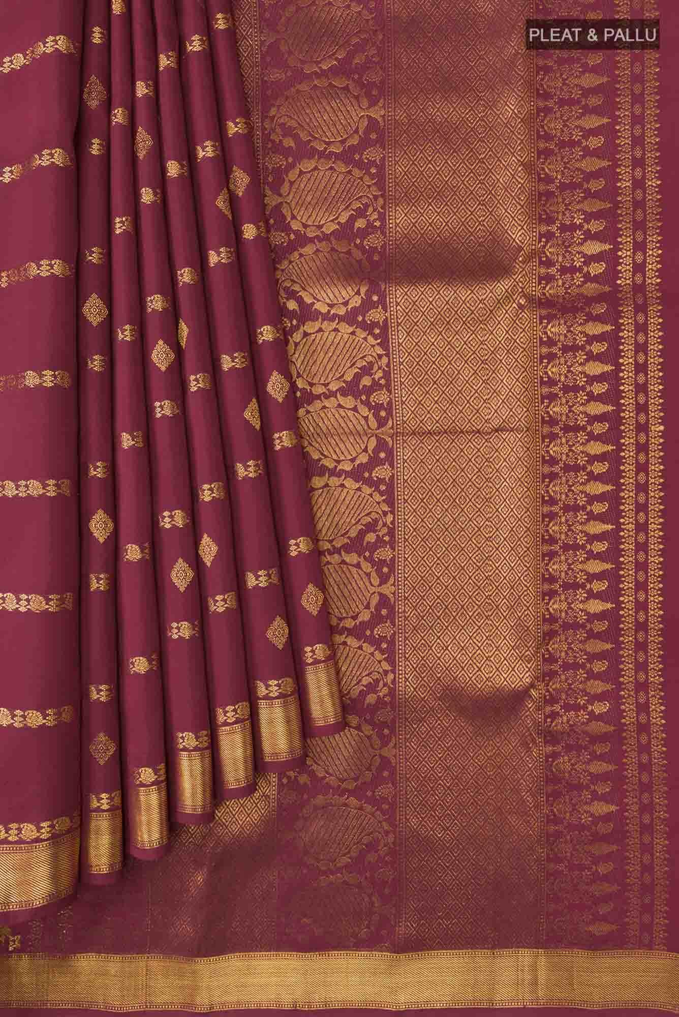 Ramya-Maroon Kanchipuram Silk Saree