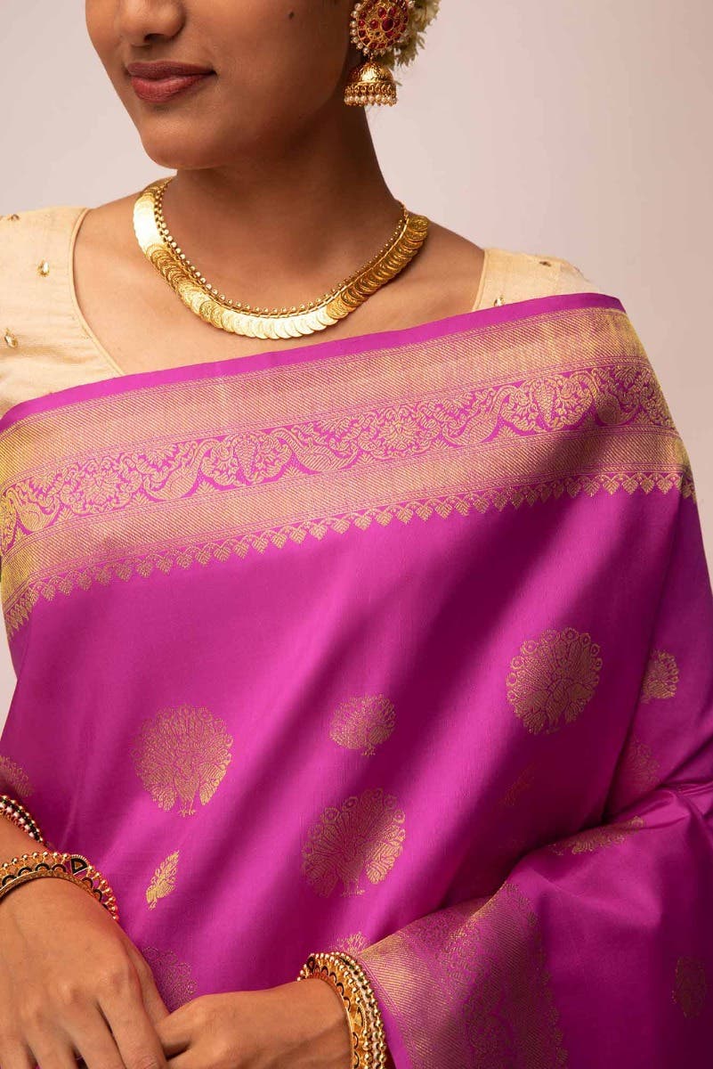 Radhika - Rani Pink Kanchipuram Silk Saree