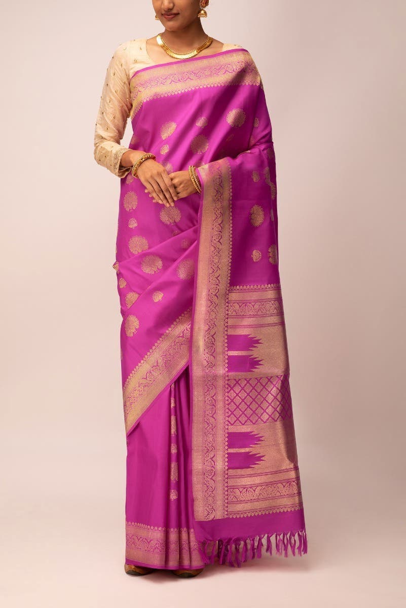 Radhika - Rani Pink Kanchipuram Silk Saree