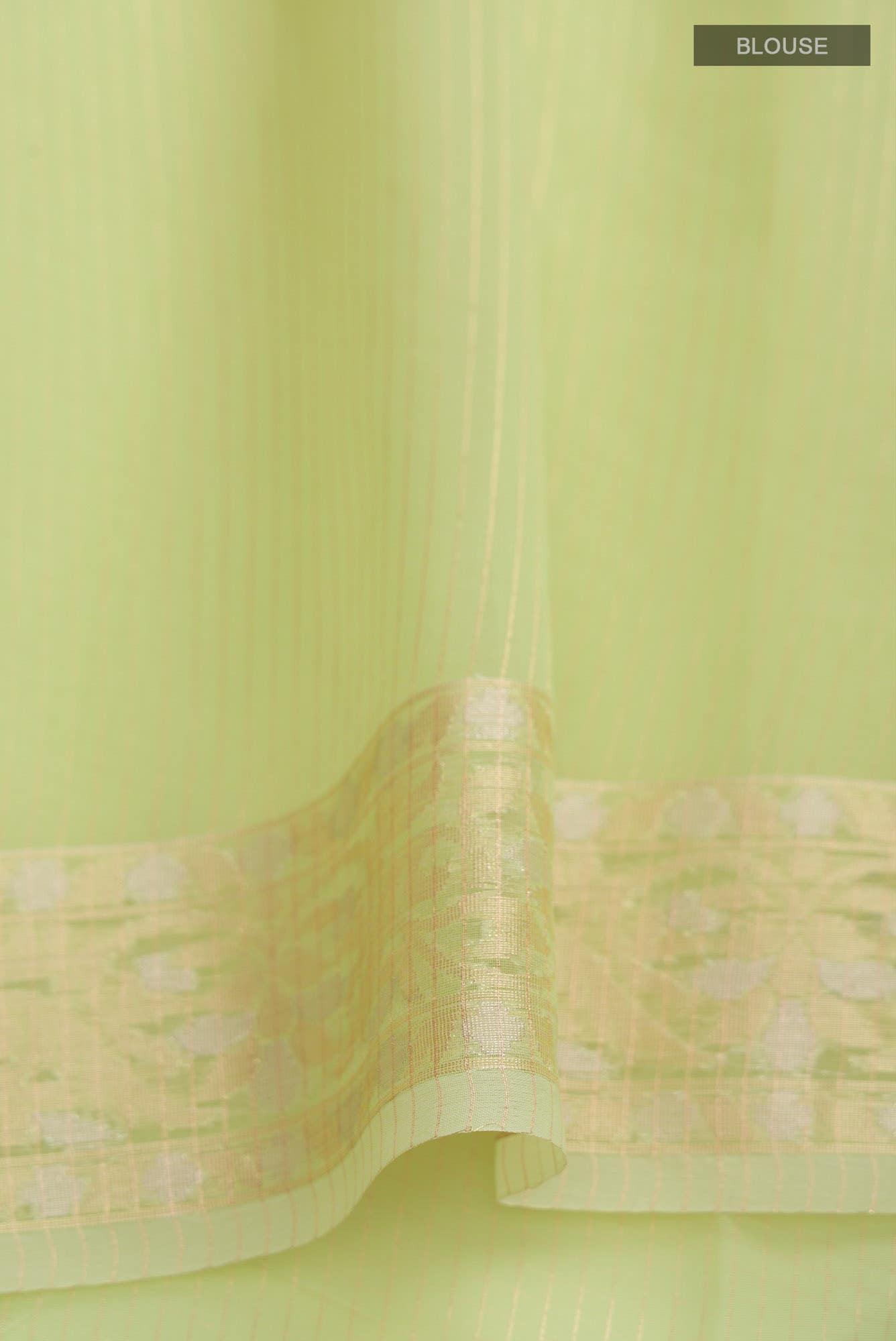 Green Blended Kora Cotton Saree
