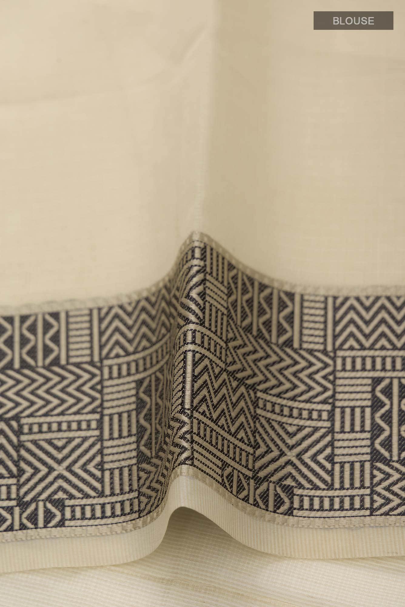 Beige Blended Kota Cotton Saree
