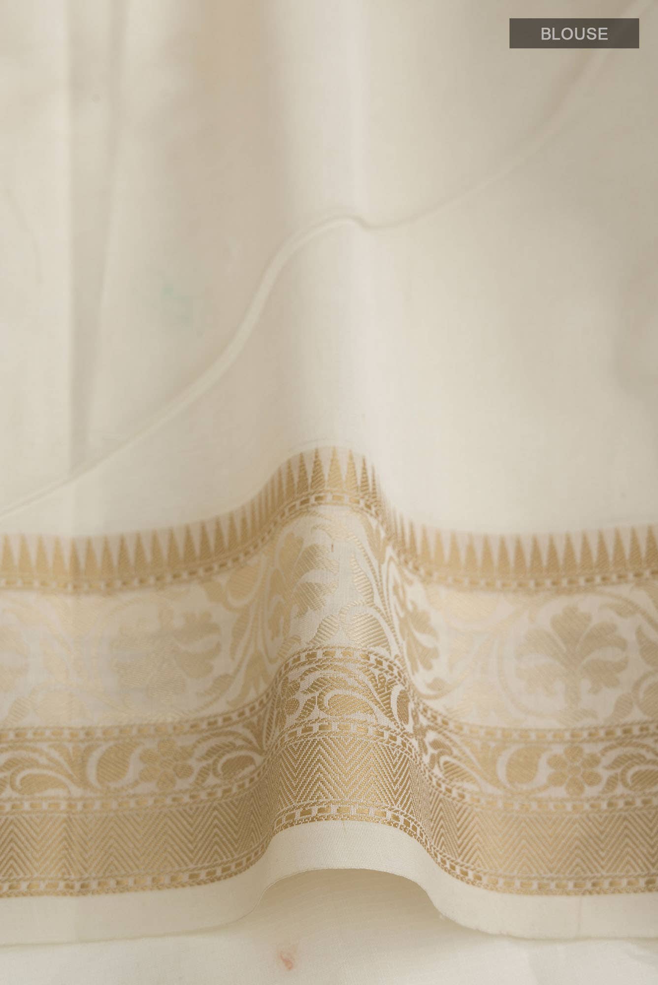 Cream Blended Kota Cotton Saree