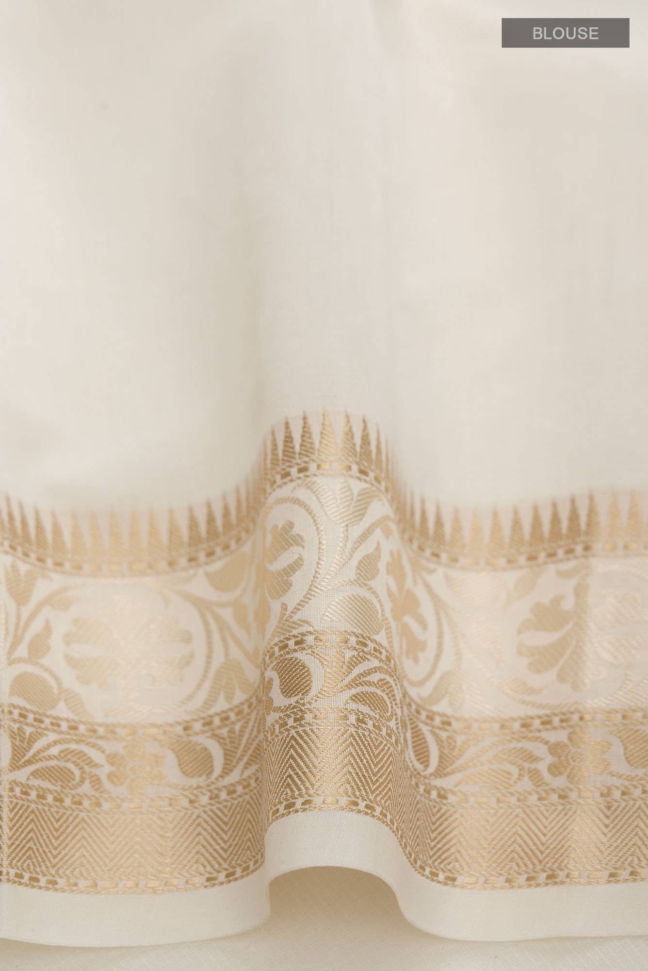 Cream Blended Kota Cotton Saree