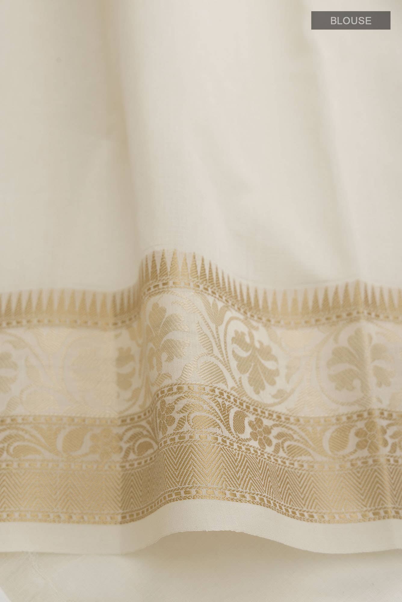 Cream Blended Kota Cotton Saree