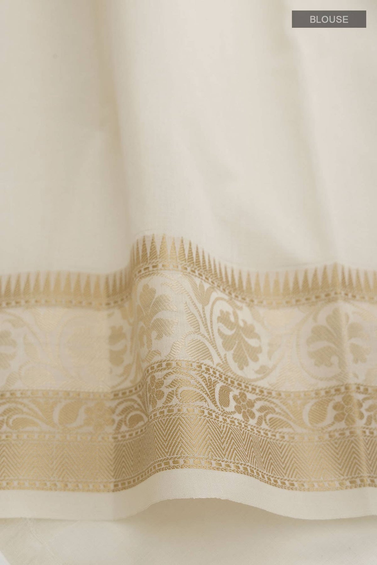 Cream Blended Kota Cotton Saree