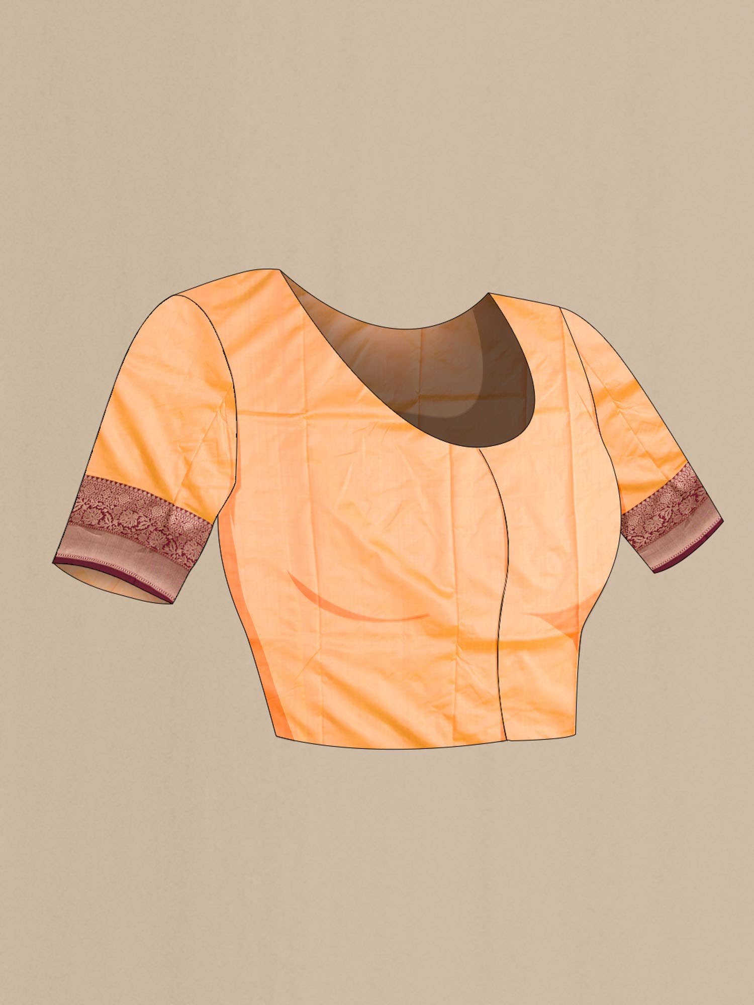 Orange Banarasi Katan Silk Saree