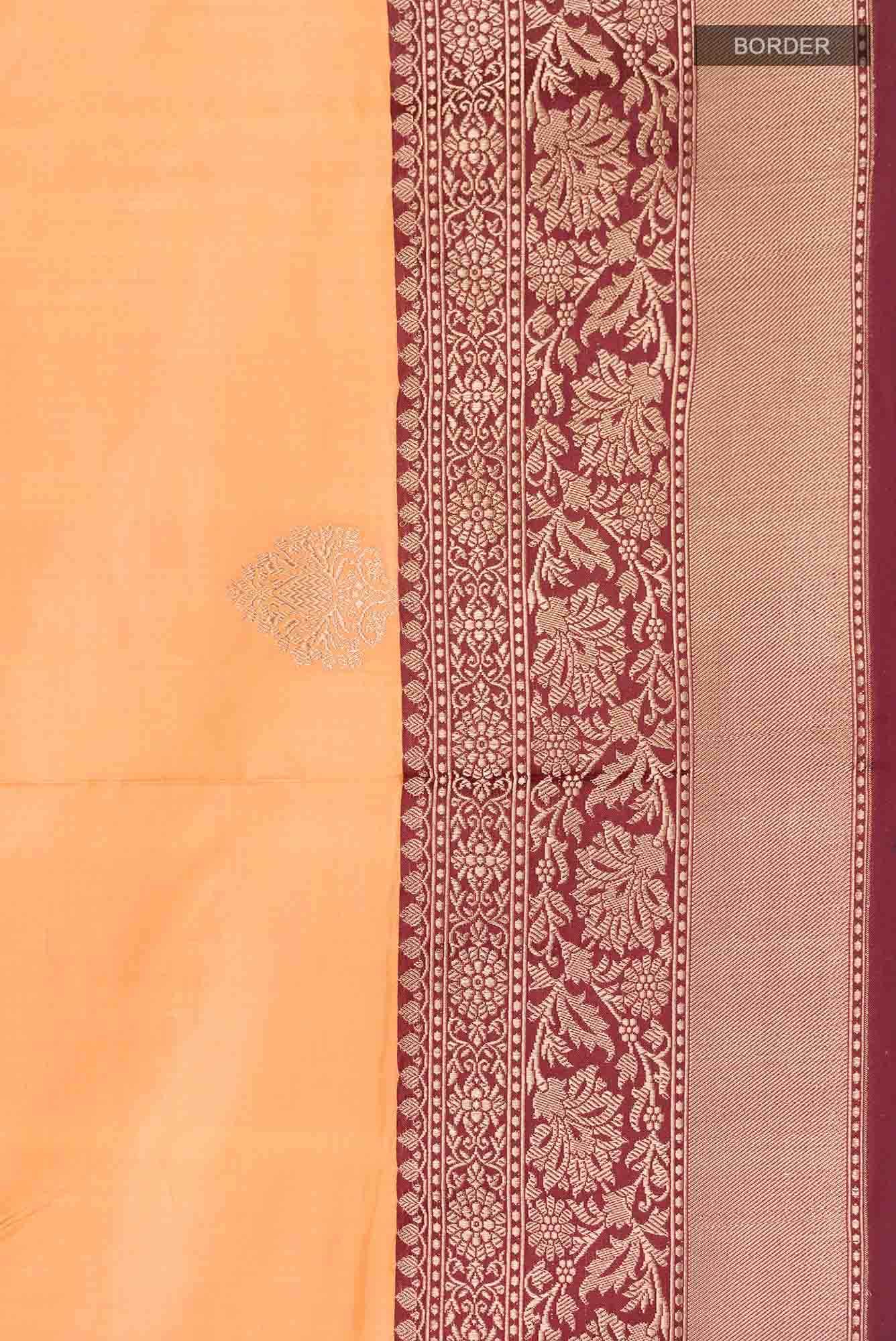 Orange Banarasi Katan Silk Saree