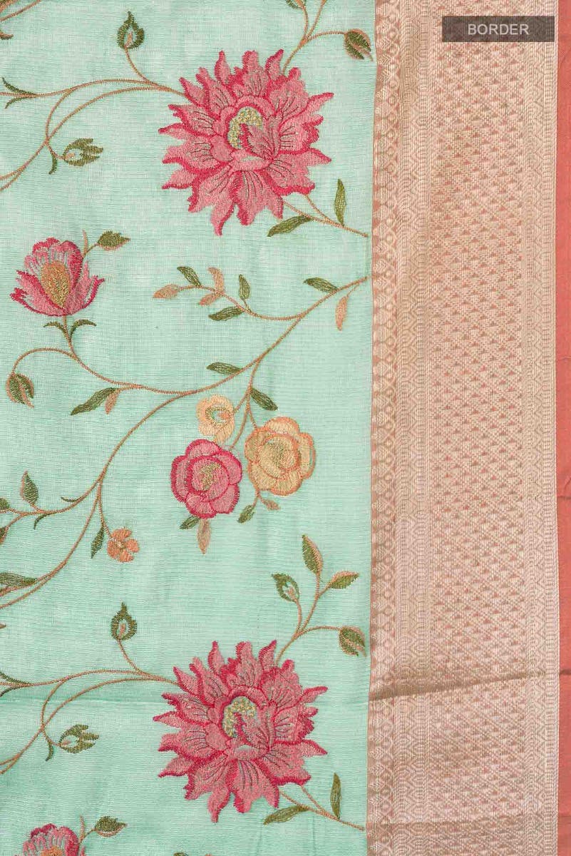 Green Blended Silk Cotton Saree