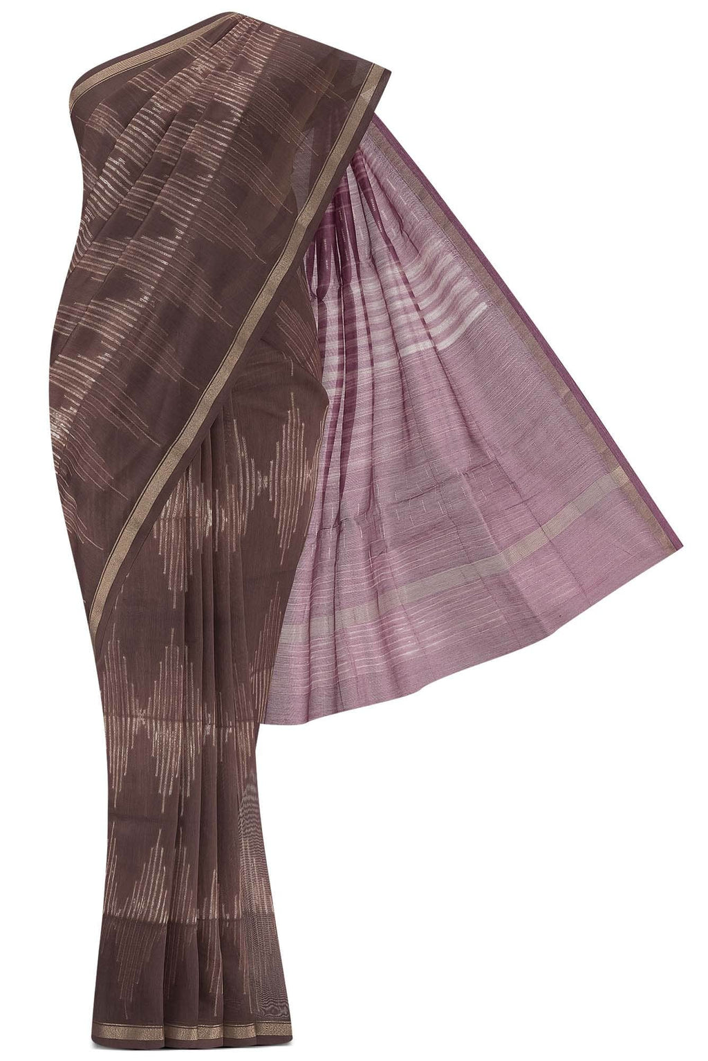 Brown Silk Cotton Saree