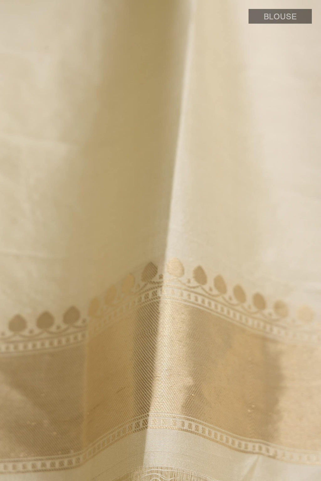 Priyasambad-Cream Banarasi Silk Saree
