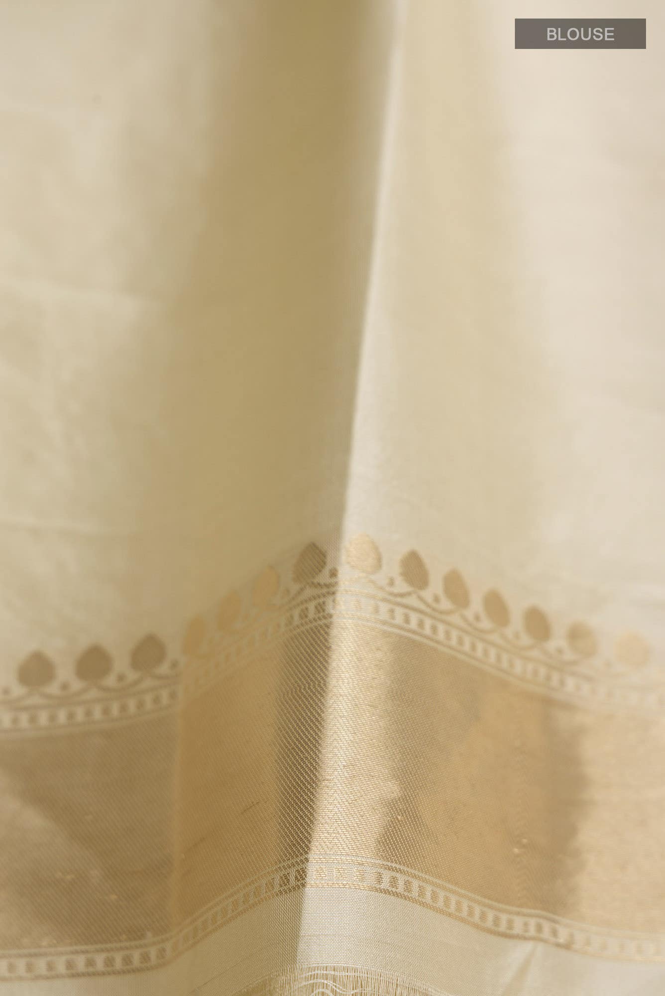 Priyasambad-Cream Banarasi Silk Saree