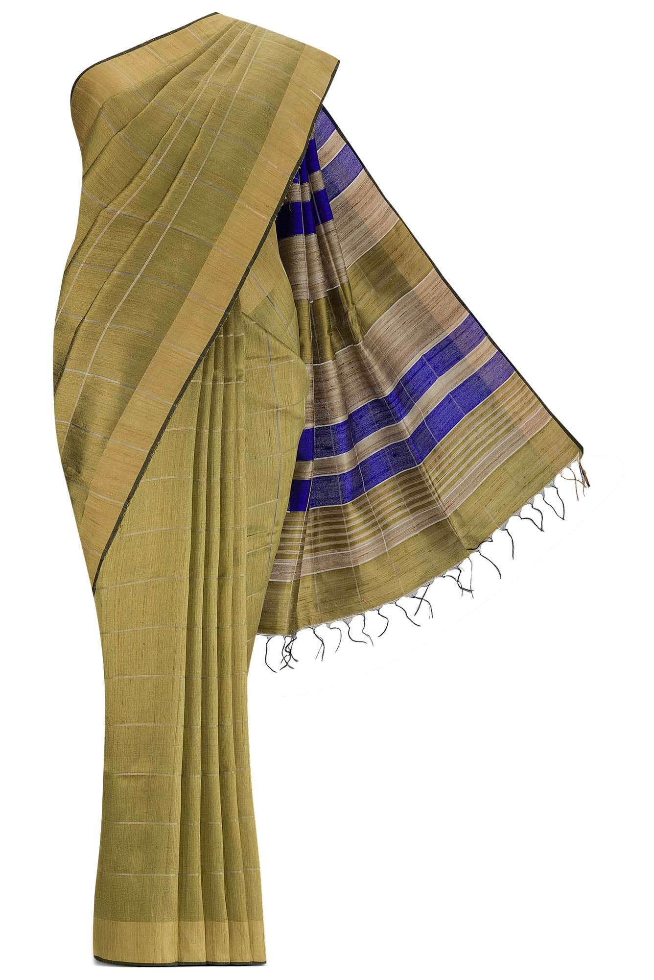 Green Bhagalpuri Tussar Silk Saree